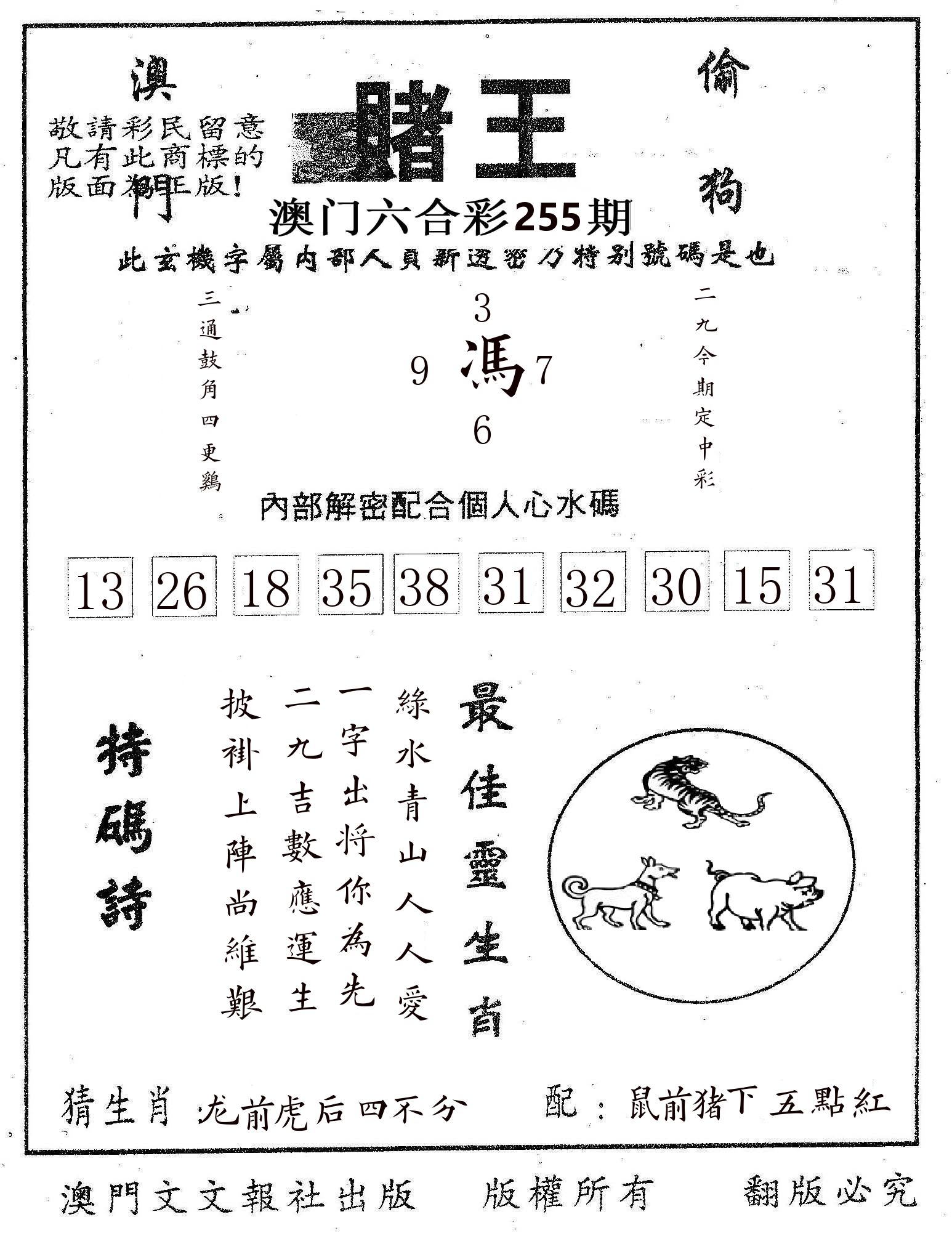 赌王 第255期