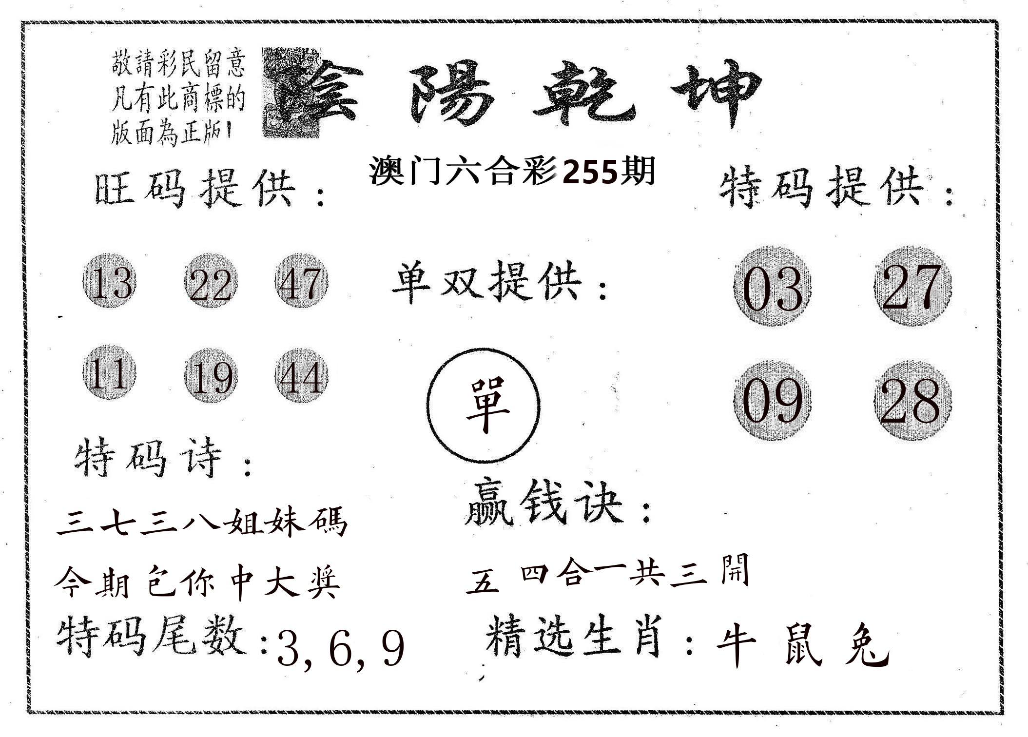 阴阳乾坤 第255期