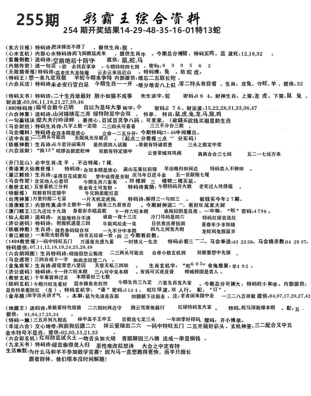 澳门综合资料 第255期
