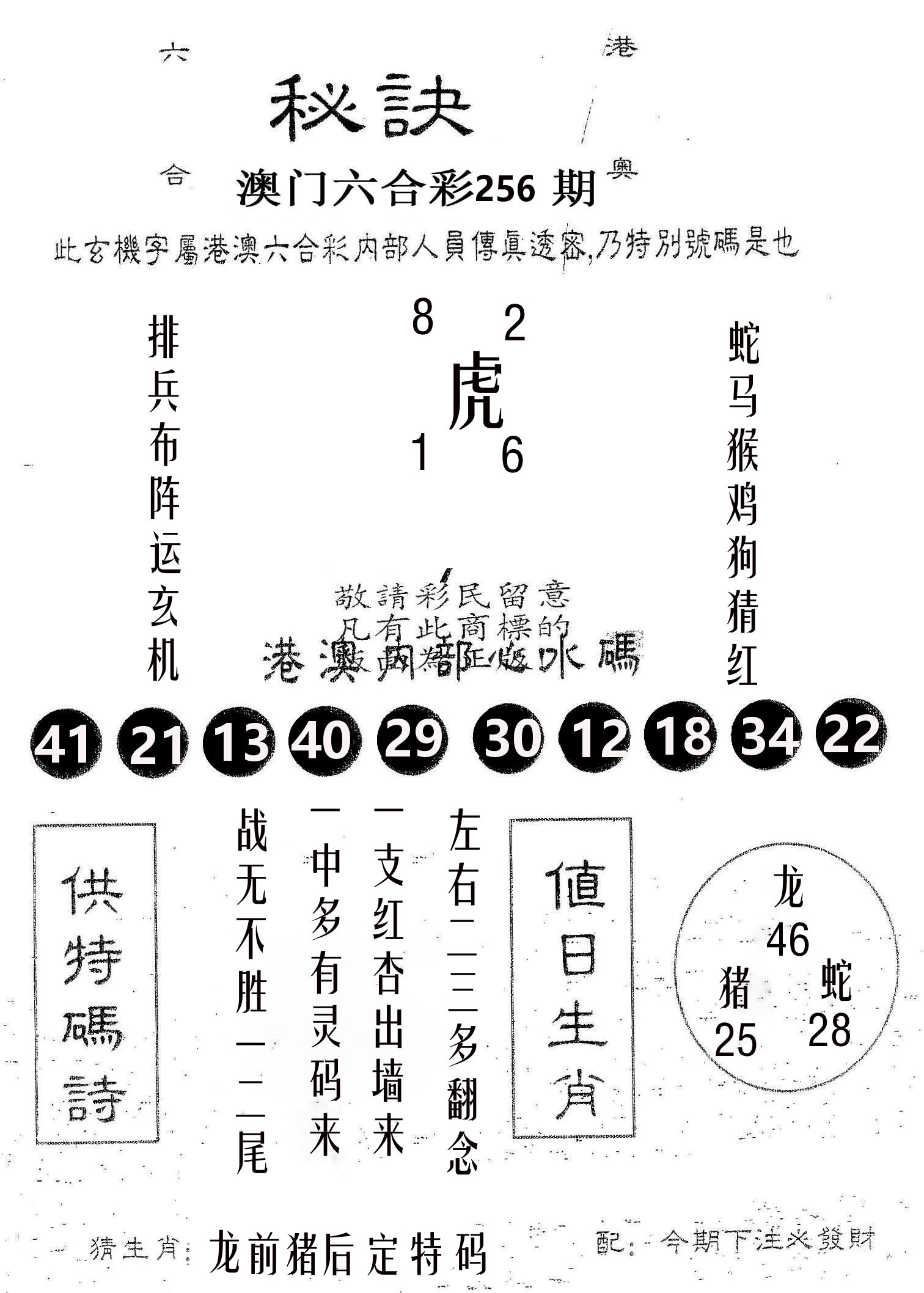 秘决 第256期