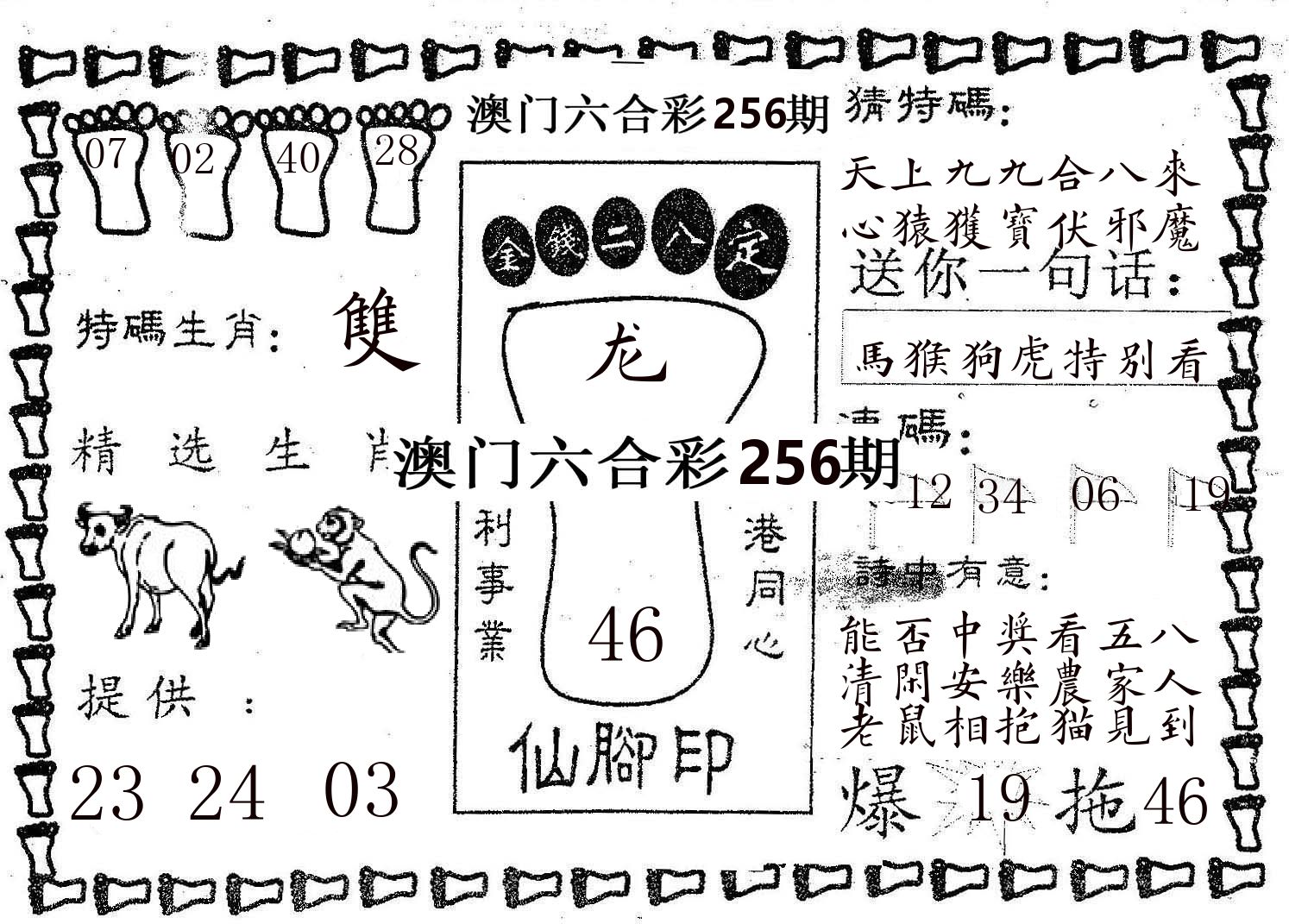 仙脚印 第256期