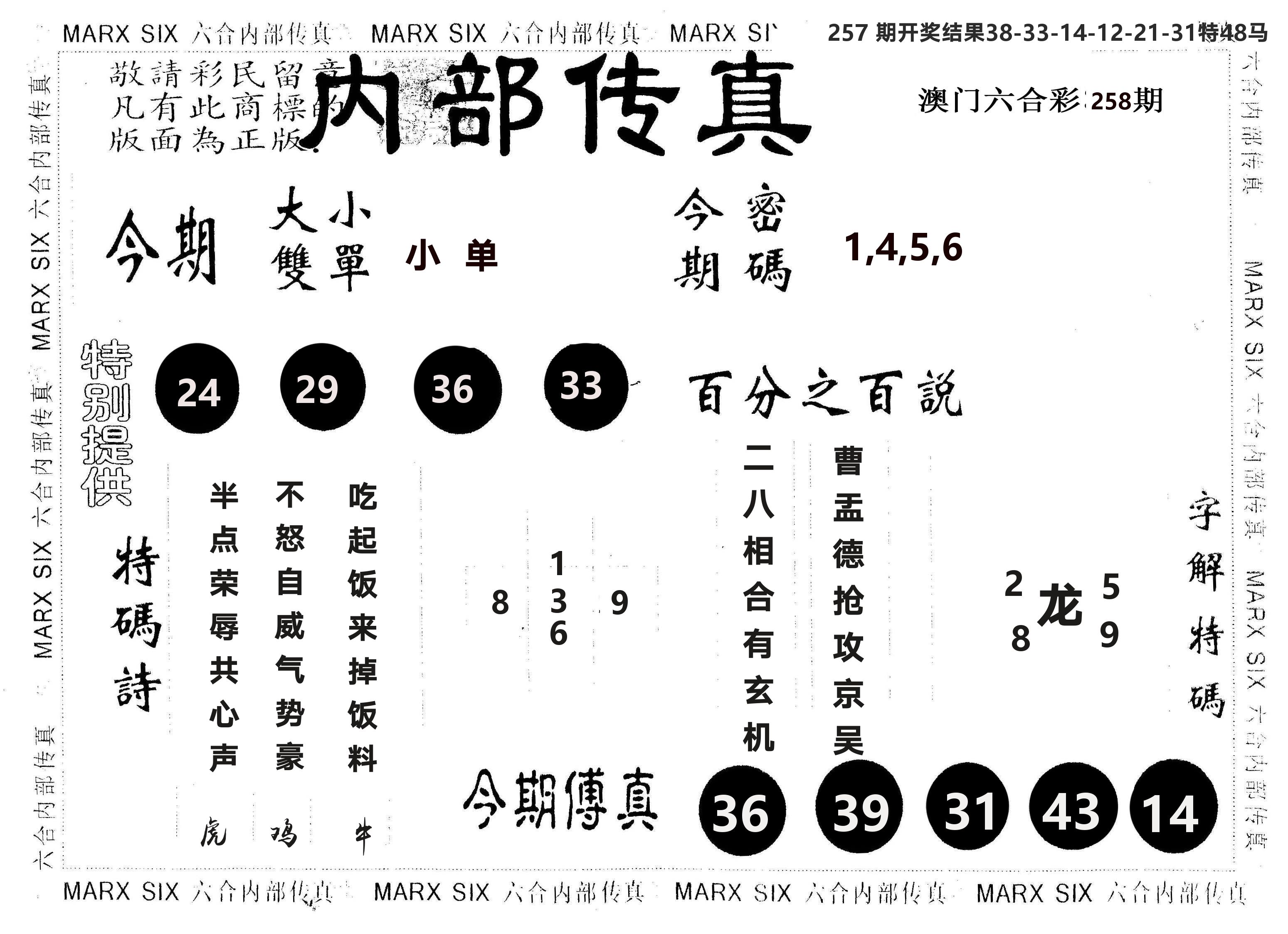 另版内部传真 第258期
