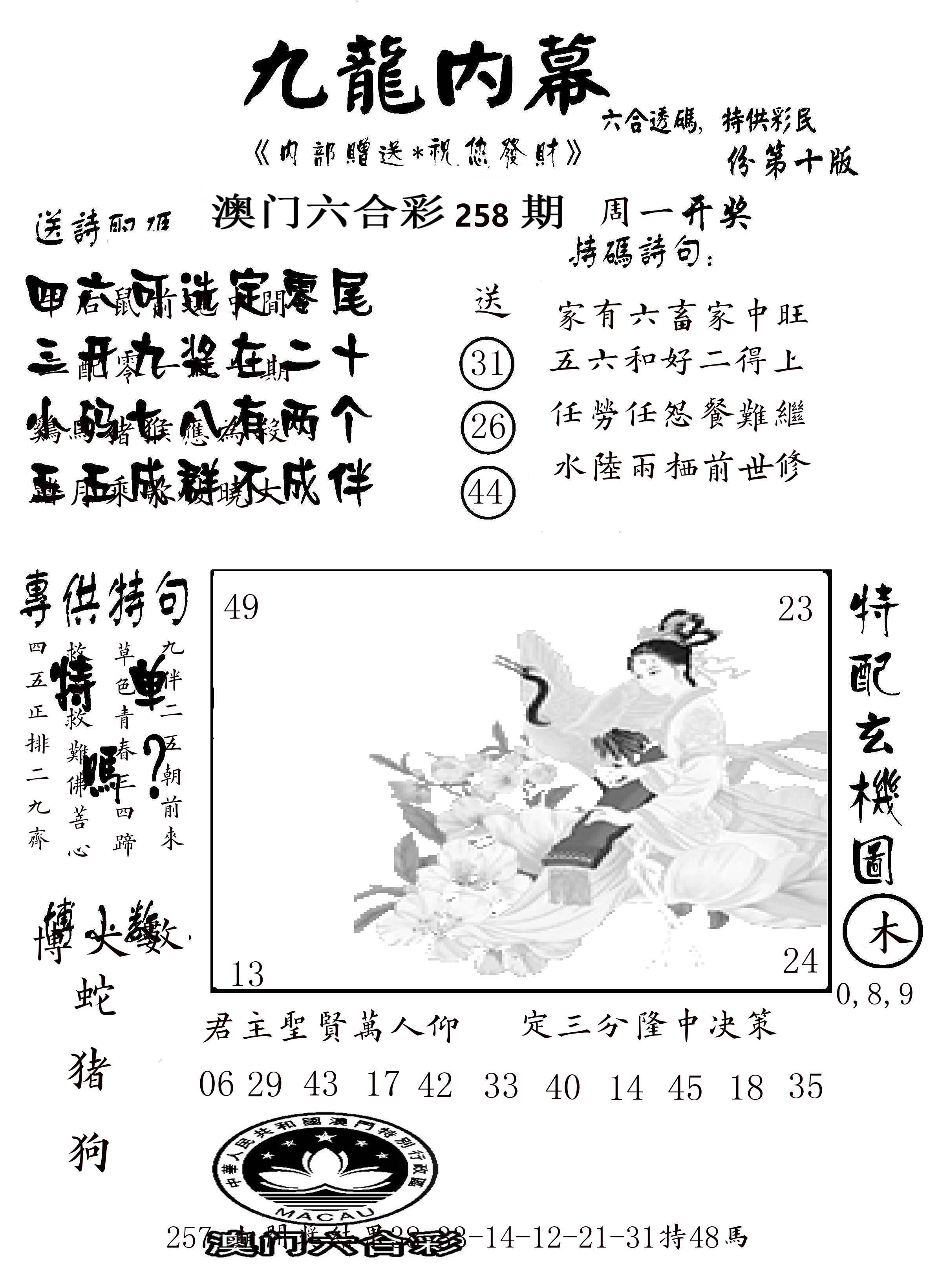 澳门传真2 第258期