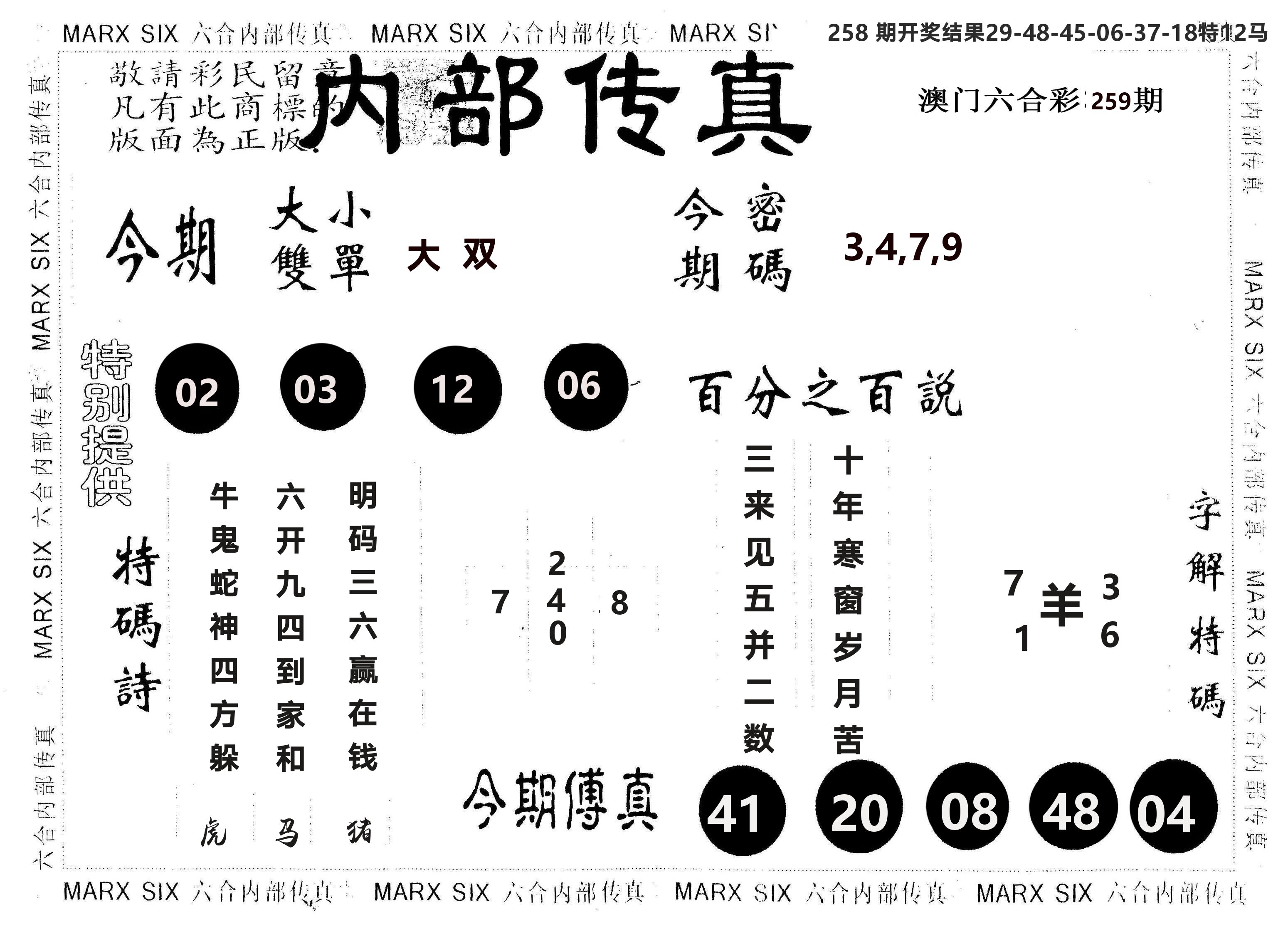 另版内部传真 第259期