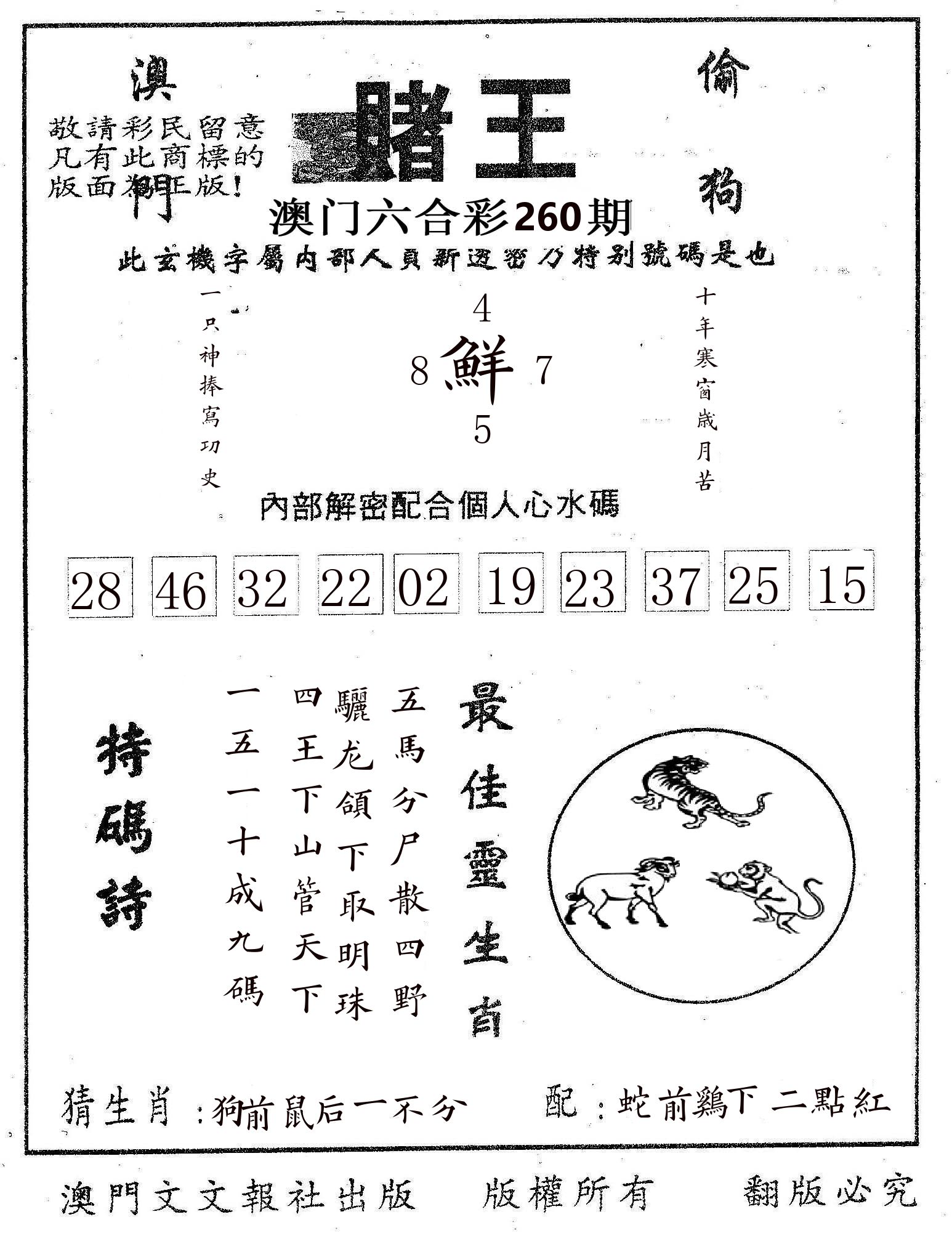 赌王 第260期