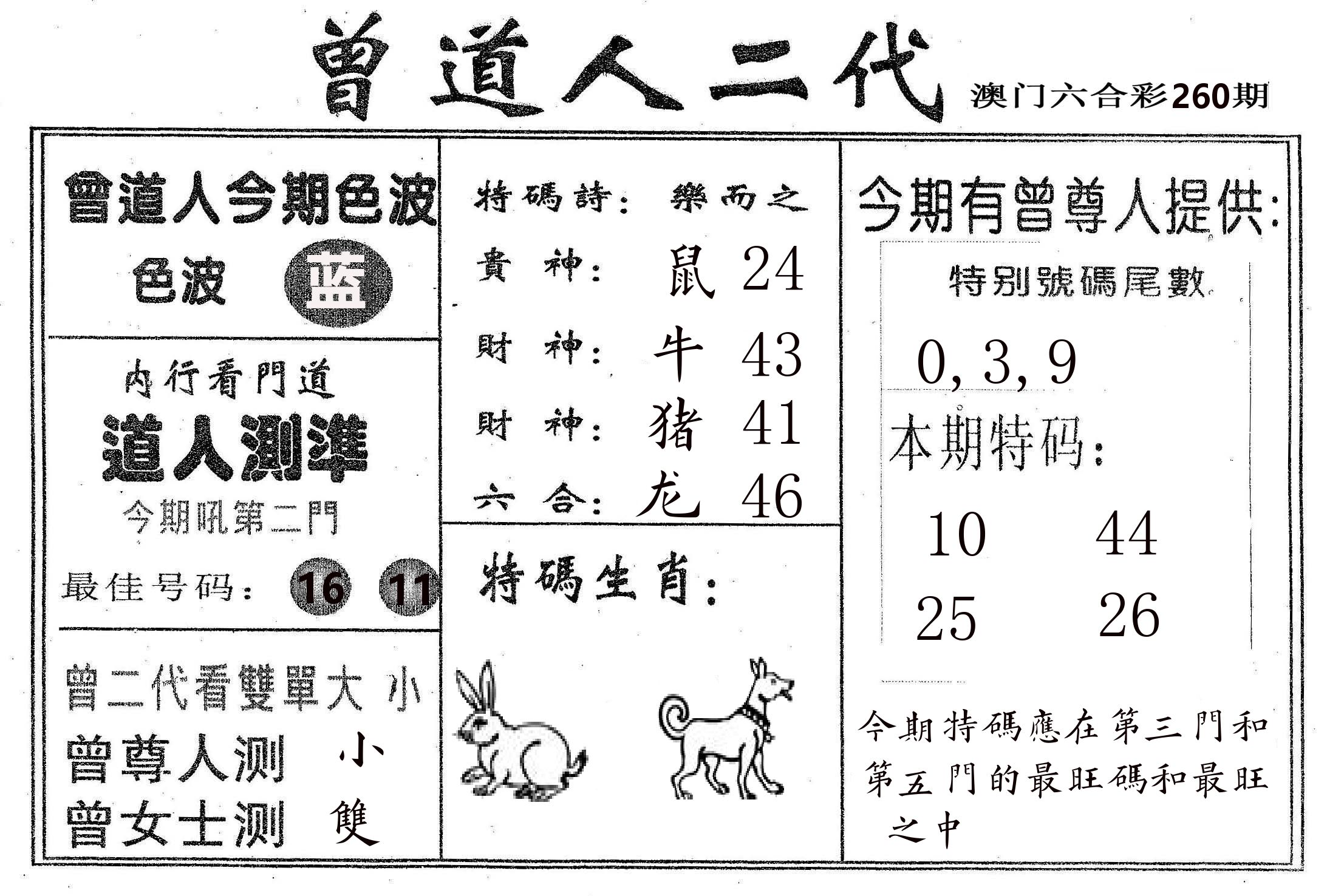 曾二代 第260期