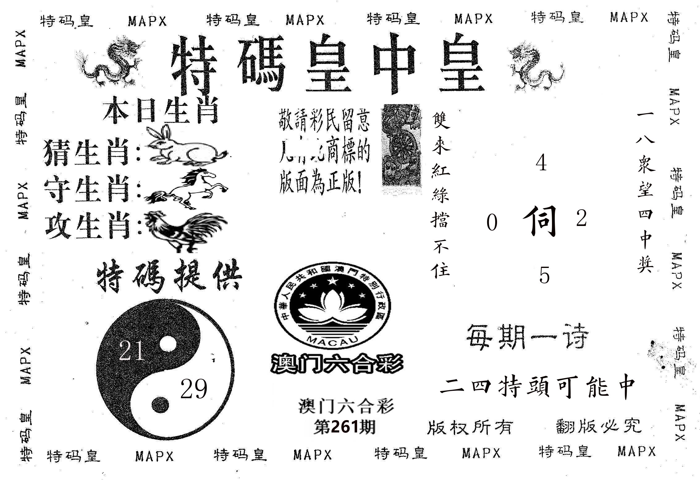 皇中皇B 第261期