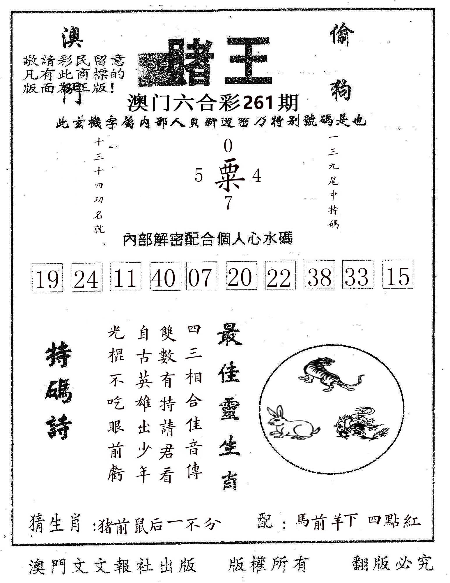 赌王 第261期