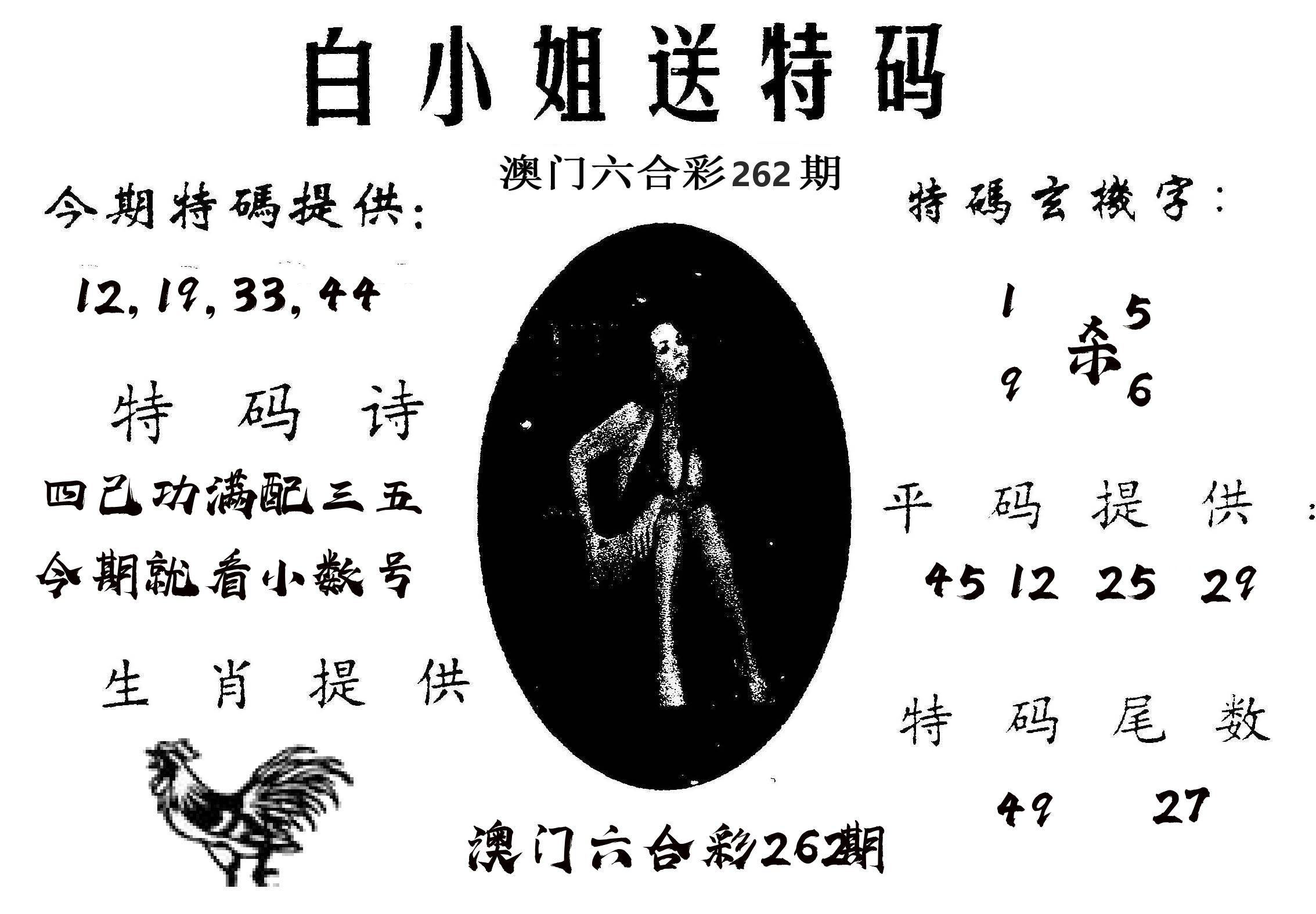 白姐送特 第262期