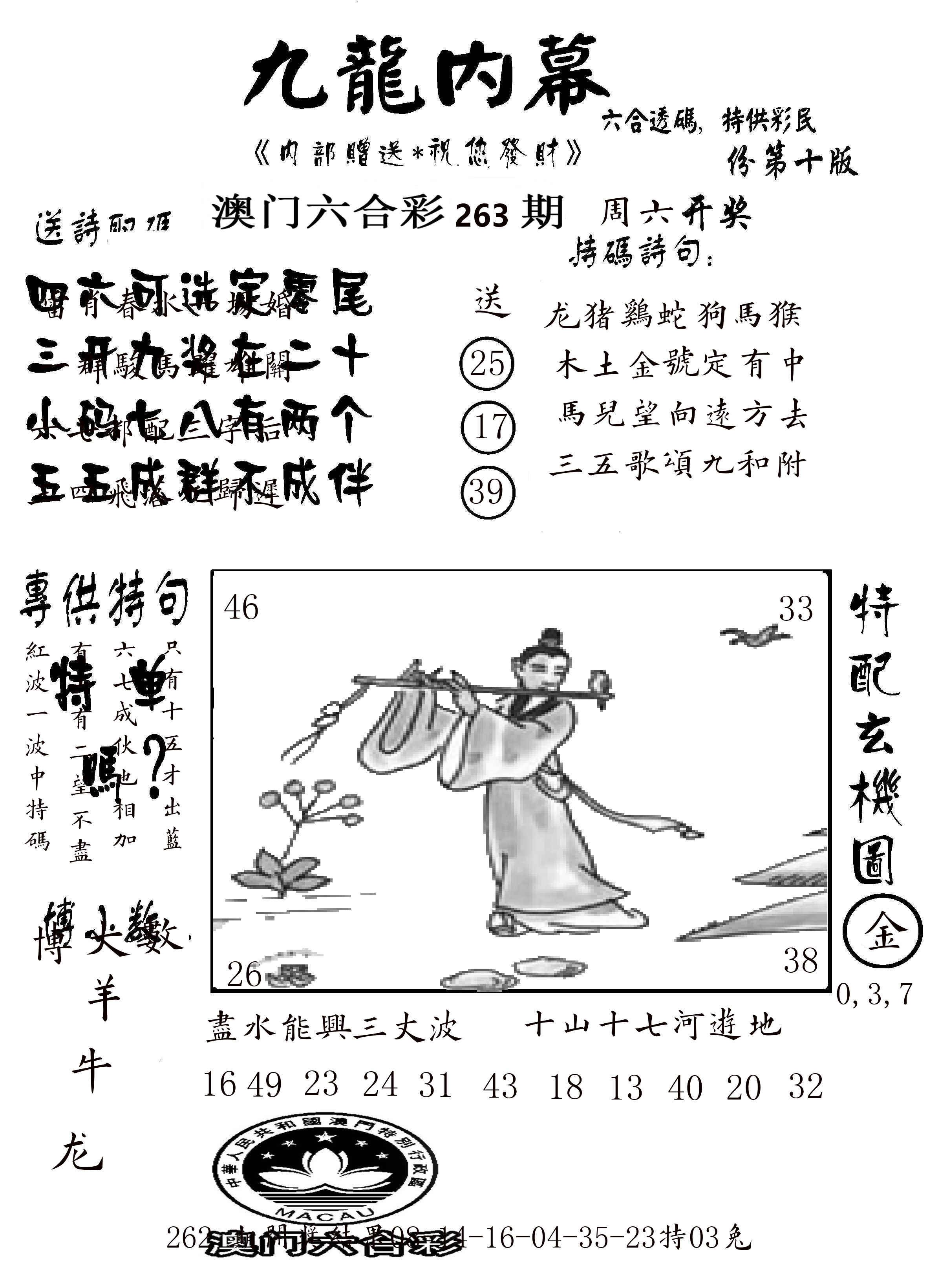澳门传真2 第263期