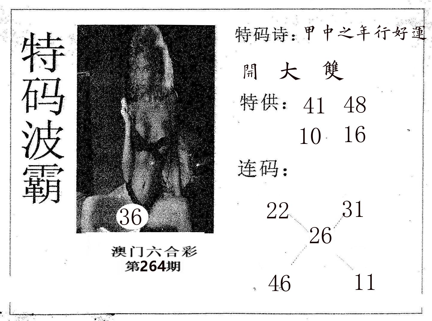 特码波霸 第264期