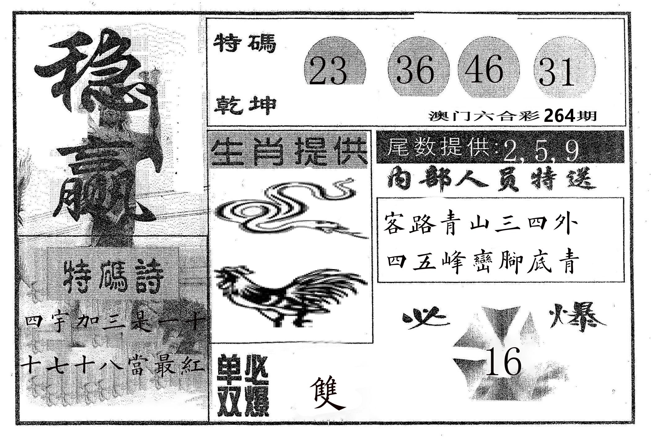 稳赢 第264期