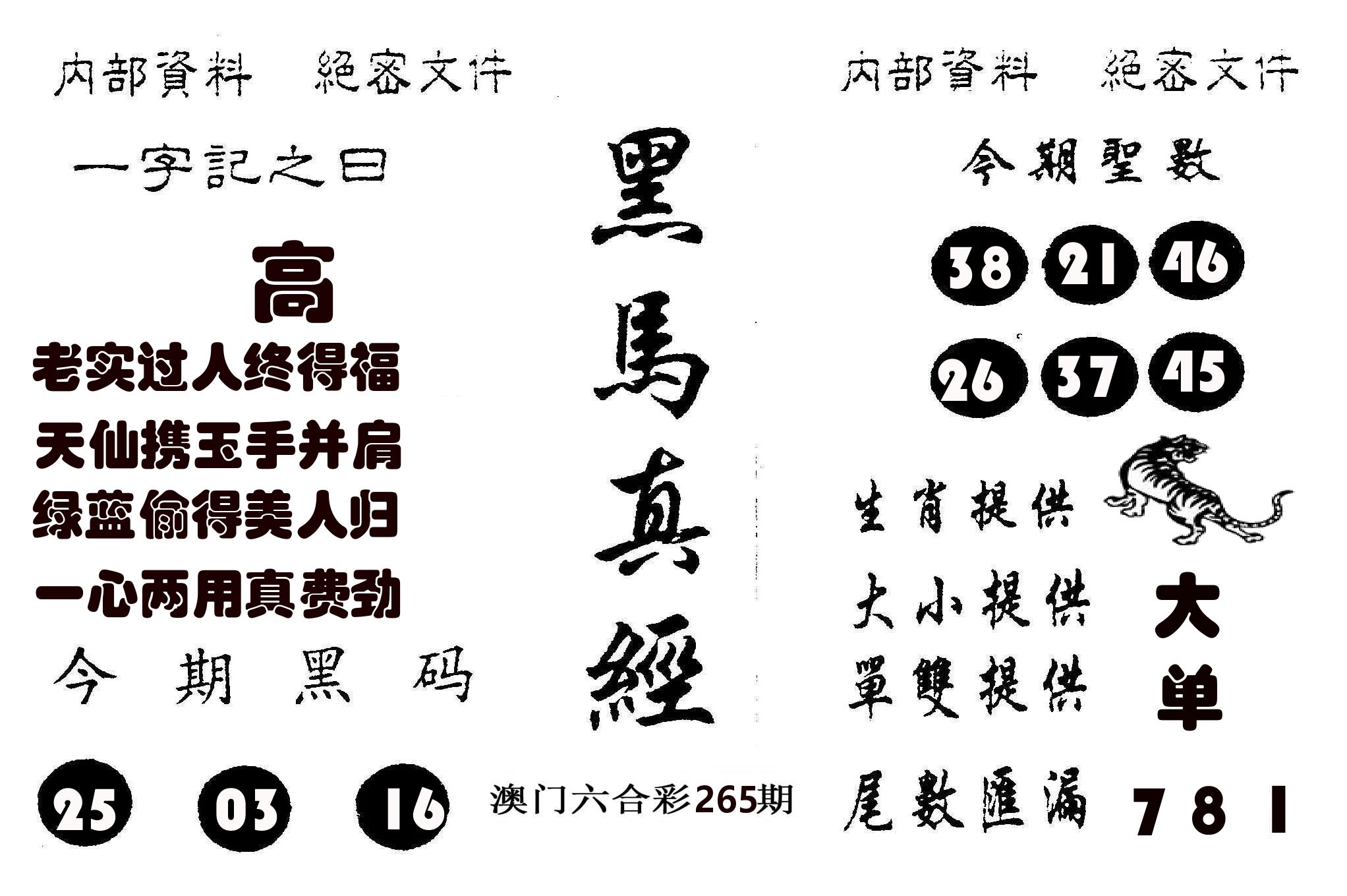 黑马真经 第265期