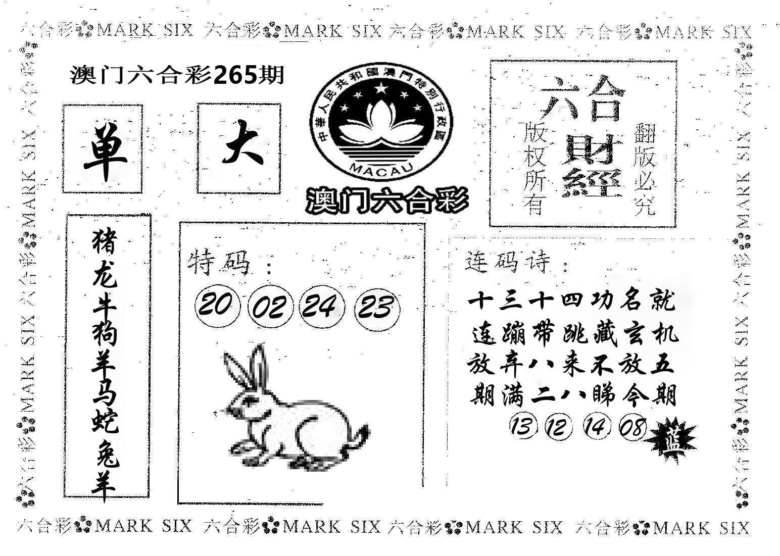 六合财经 第265期