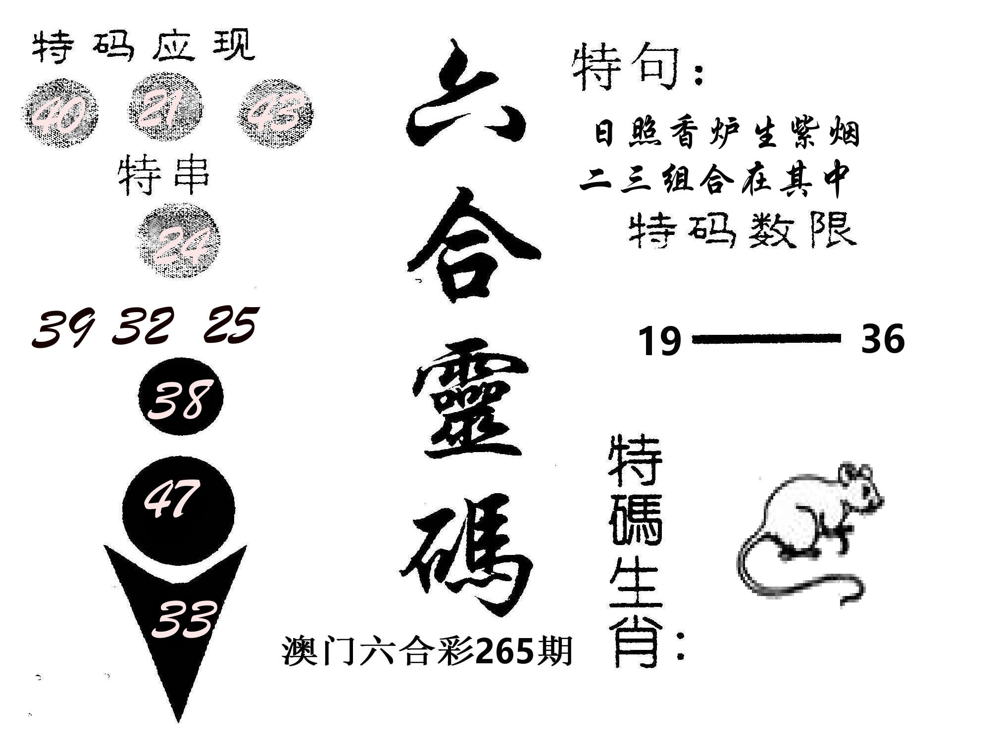 六合灵码 第265期