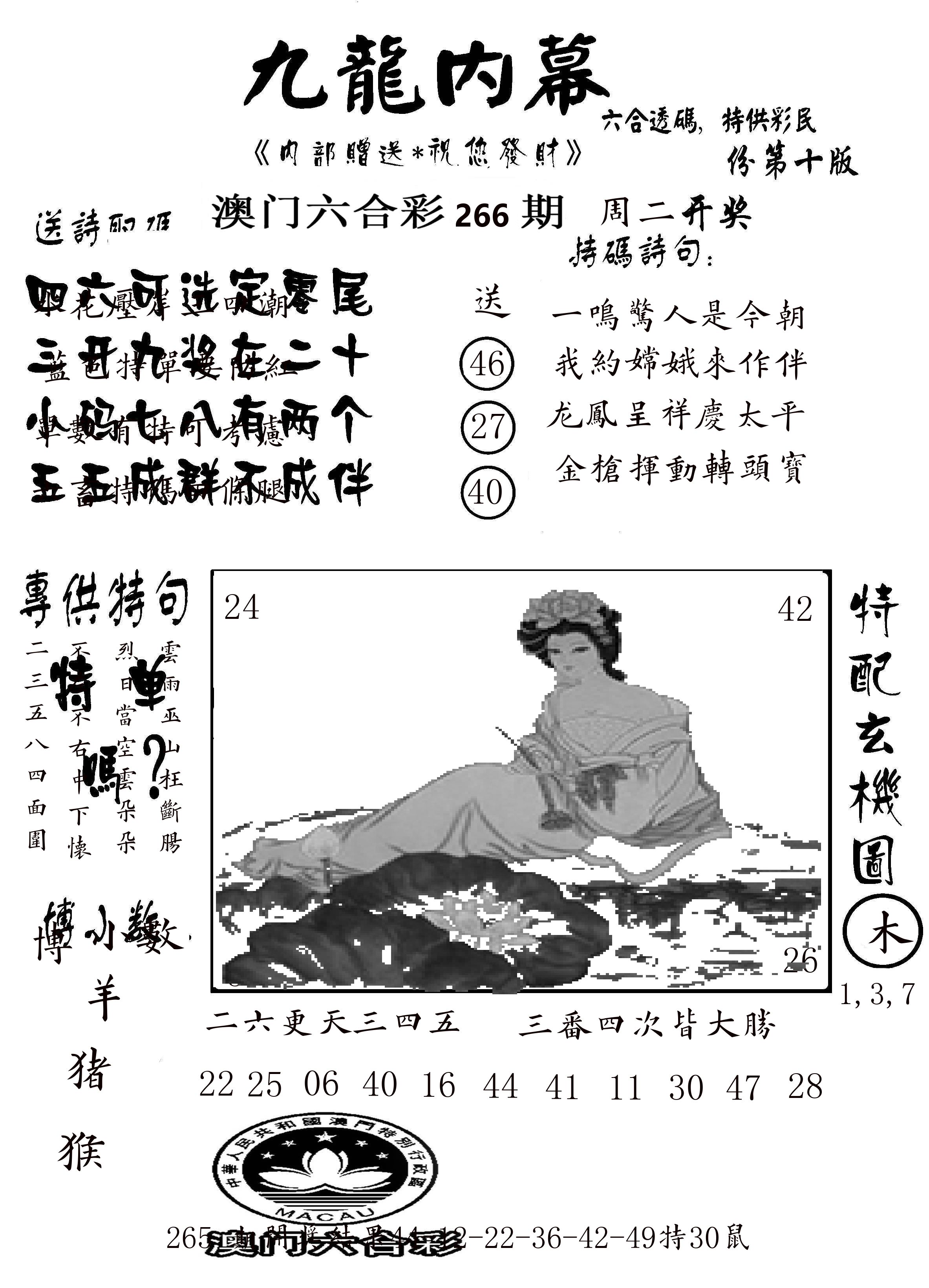 澳门传真2 第266期