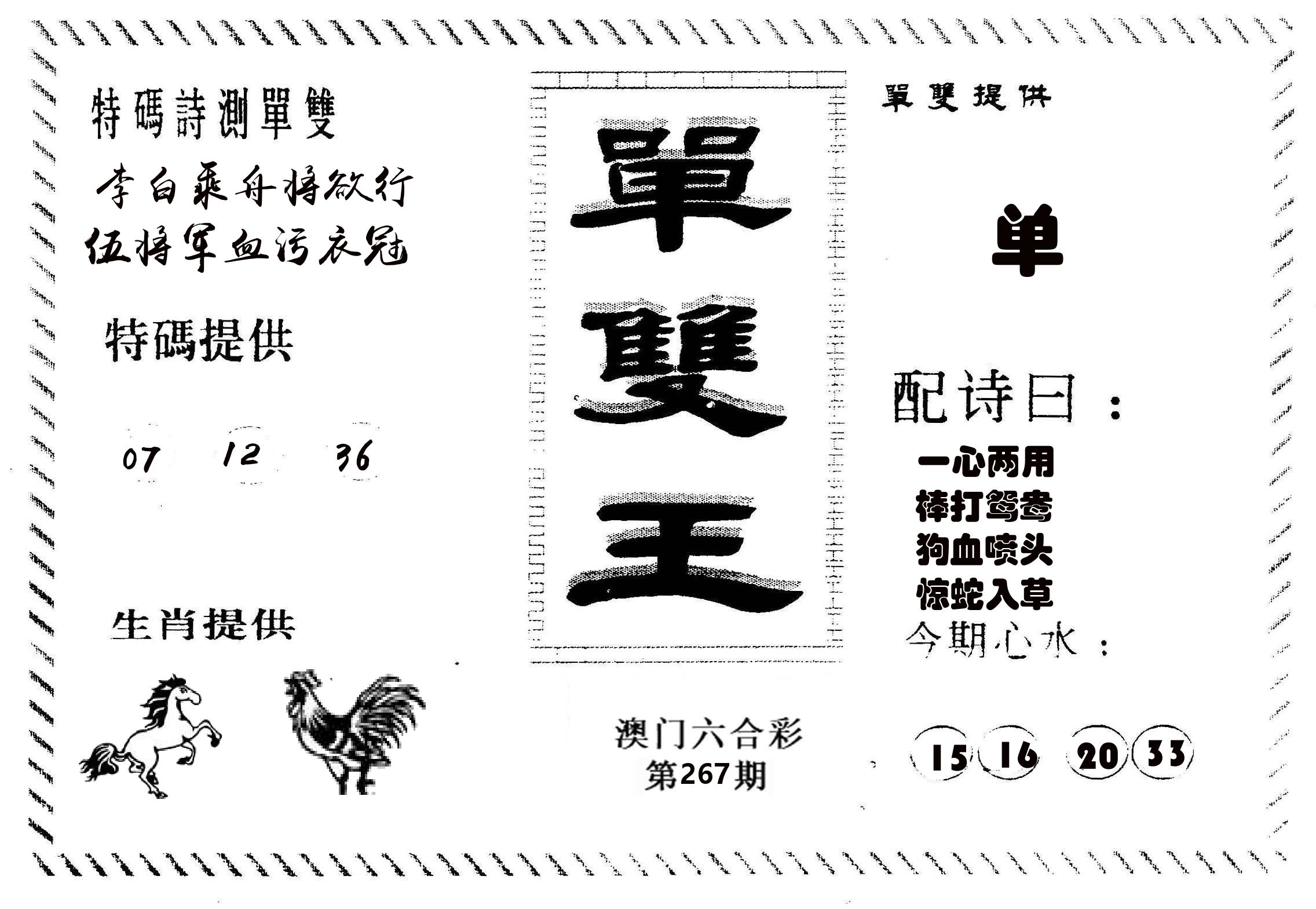 单双王B 第267期