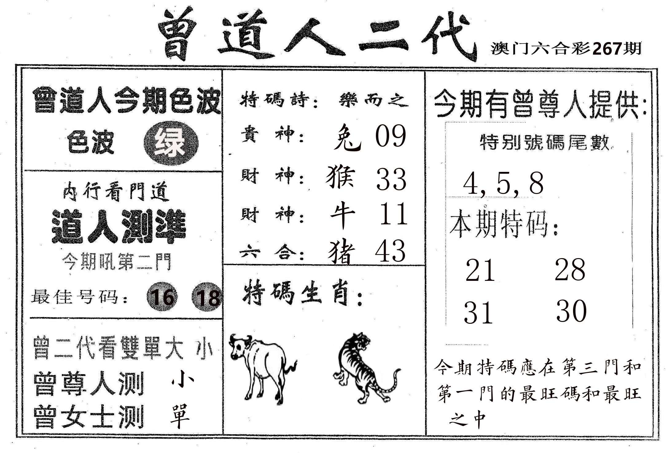 曾二代 第267期