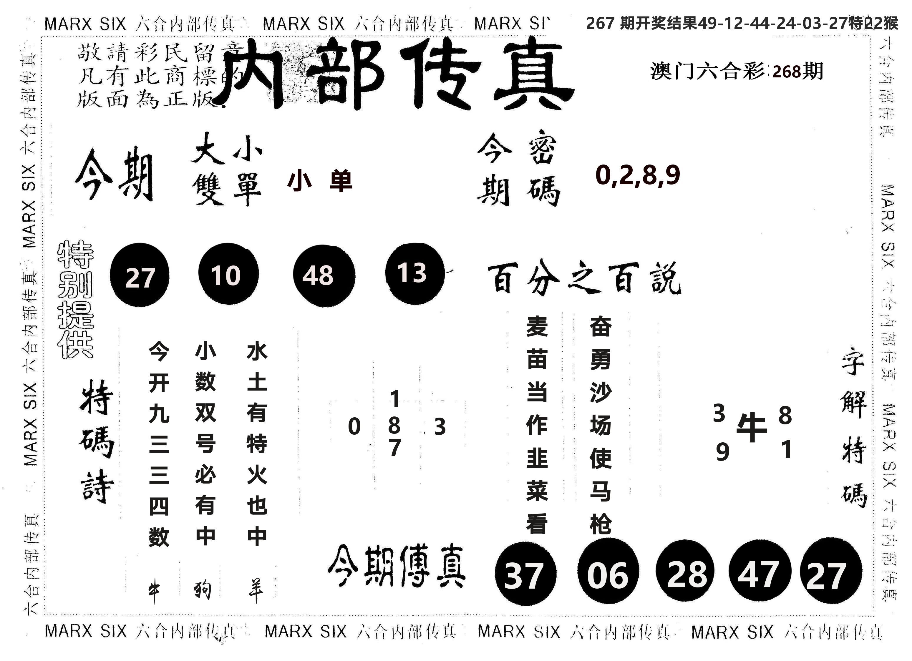 另版内部传真 第268期