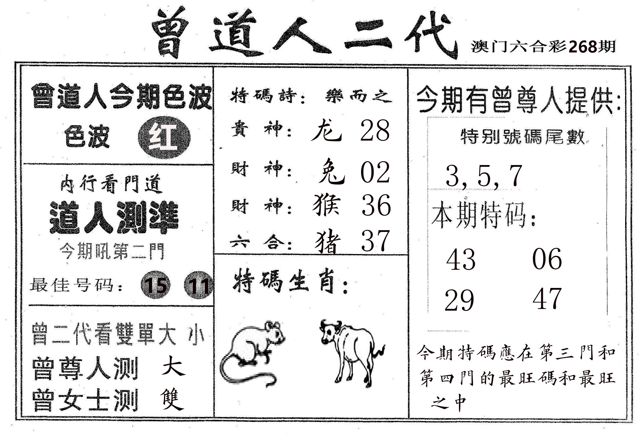 曾二代 第268期