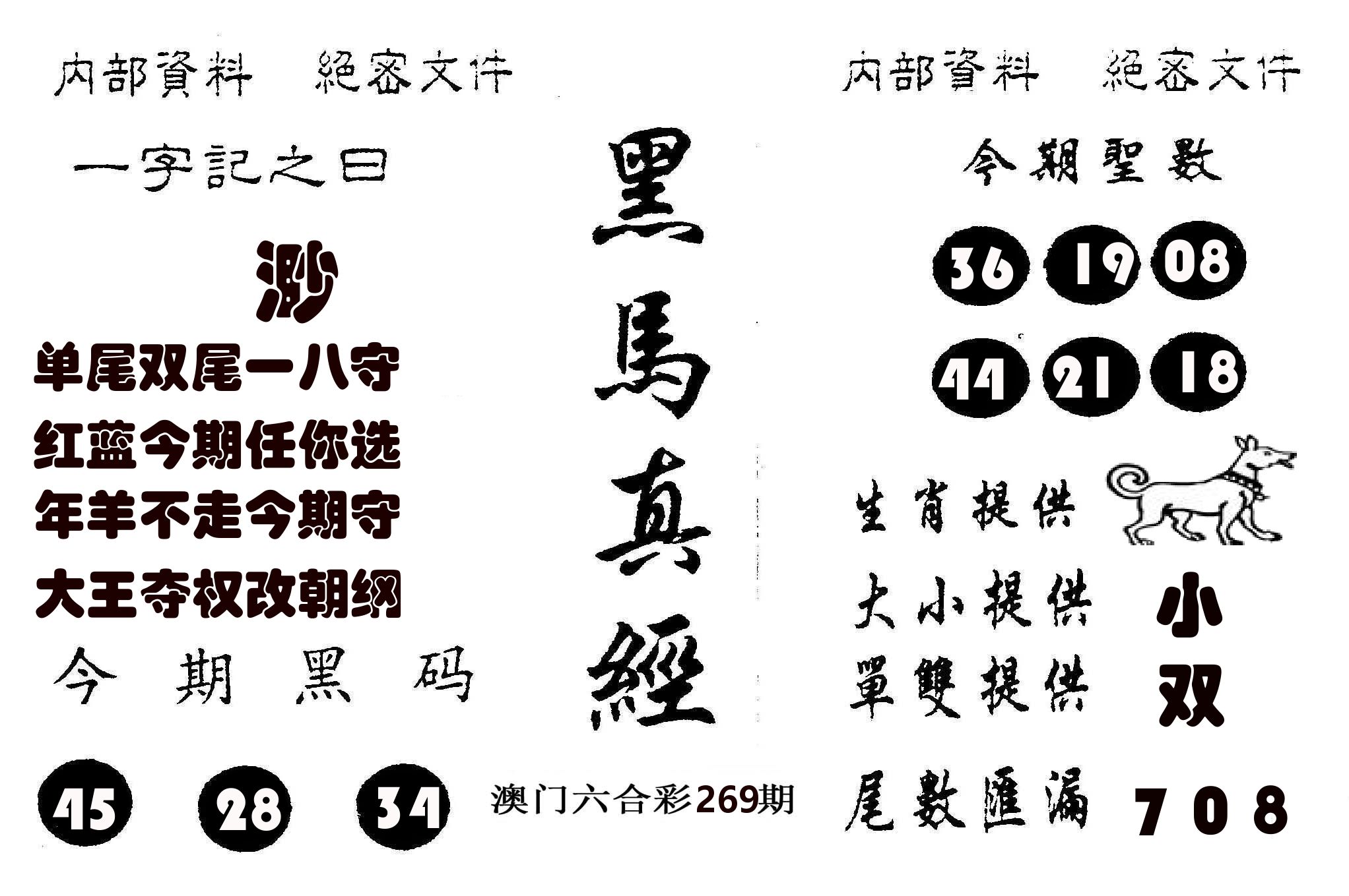 黑马真经 第269期