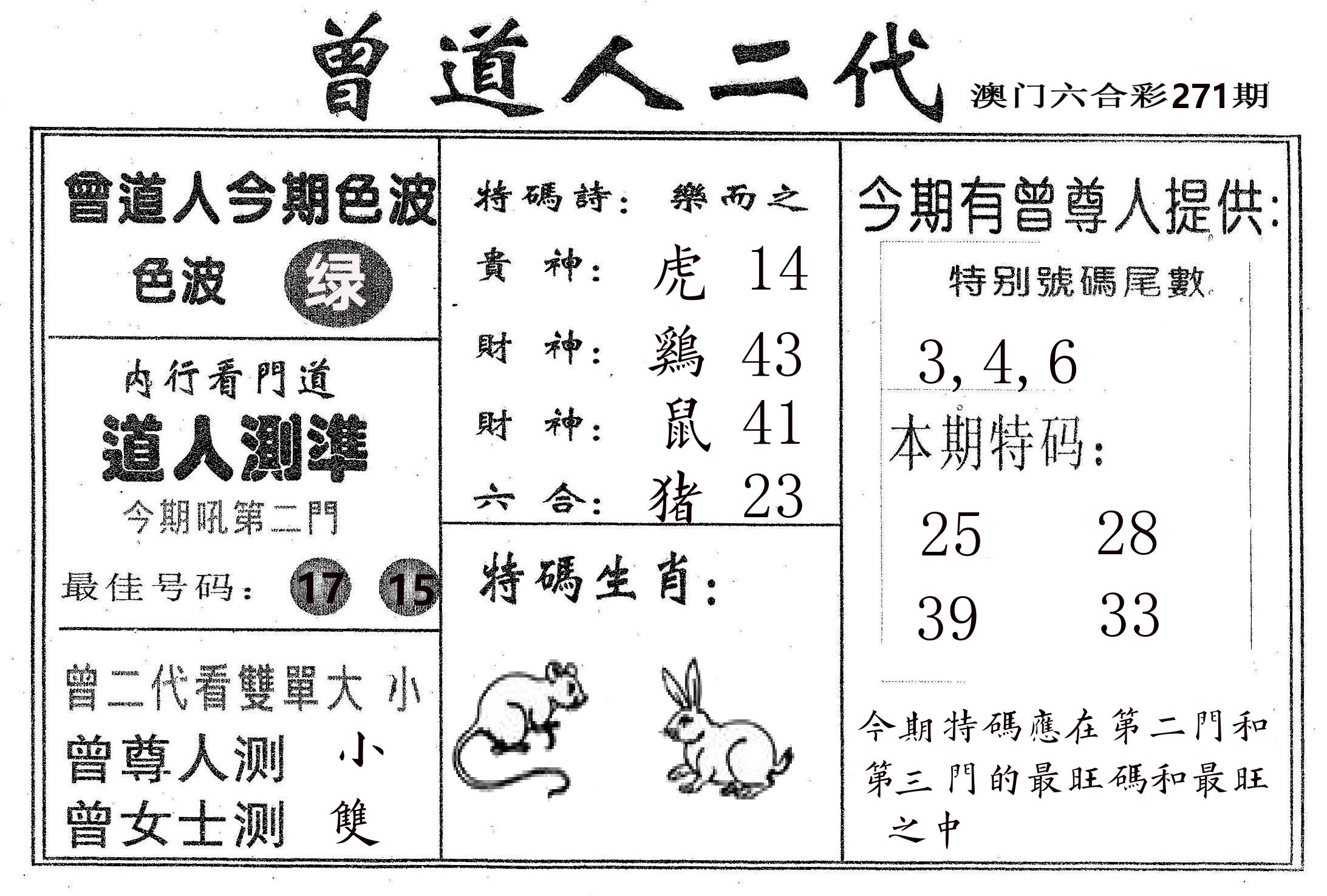 曾二代 第271期
