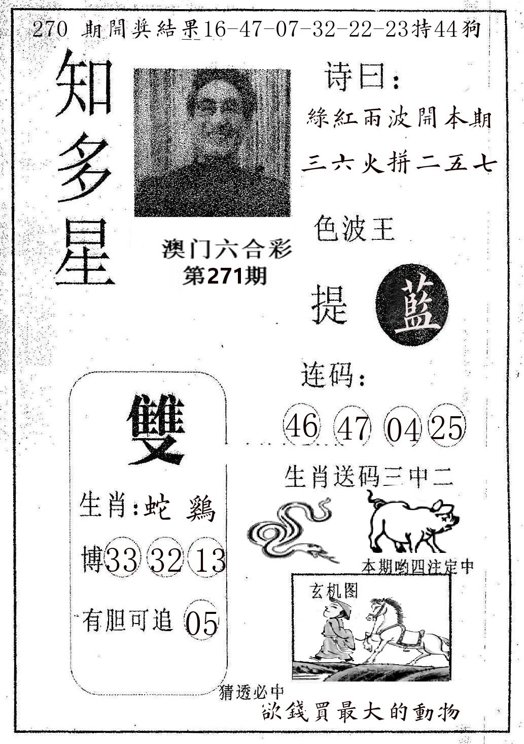知多星 第271期