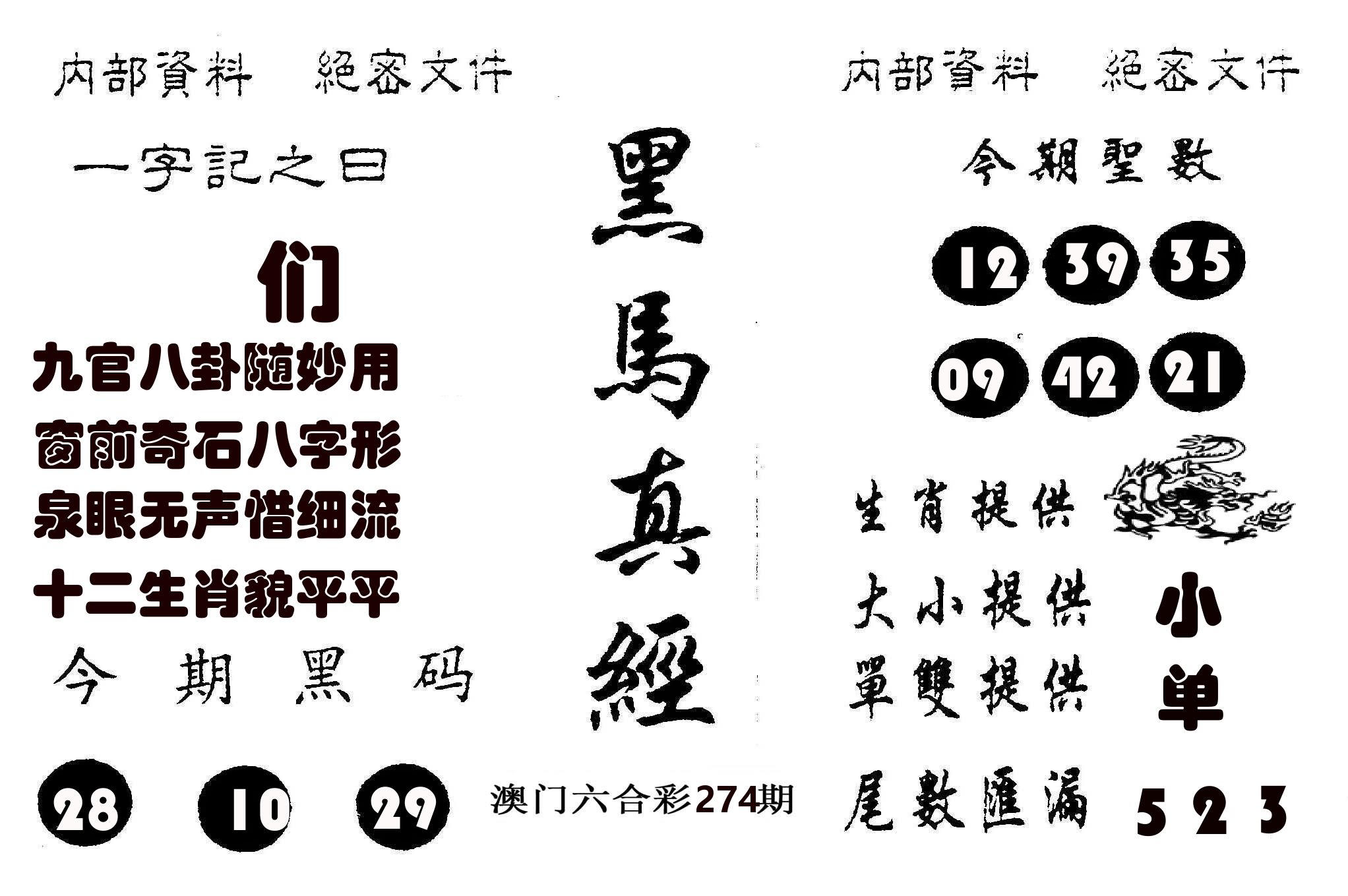 黑马真经 第274期