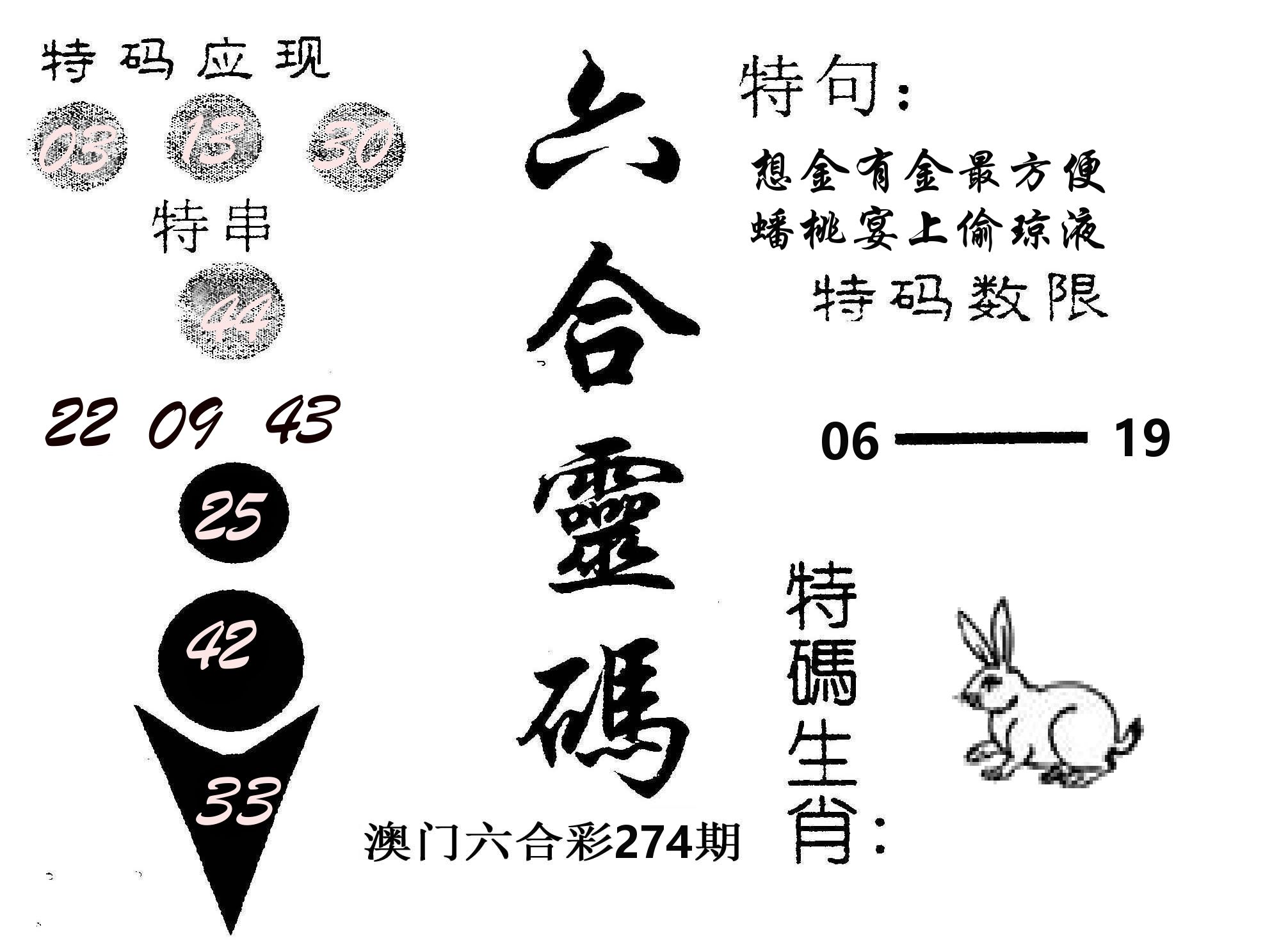 六合灵码 第274期