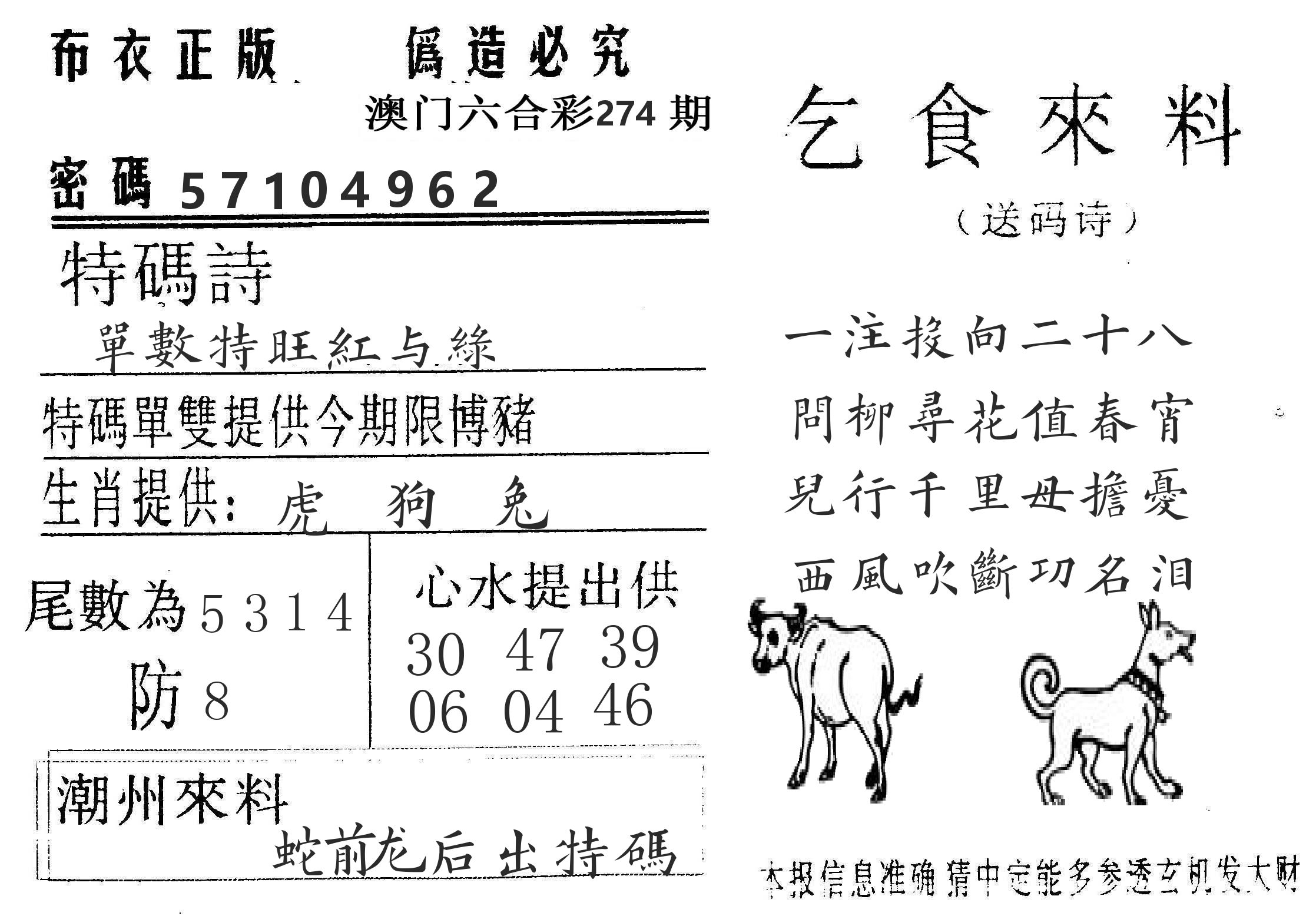 千禧码王 第274期