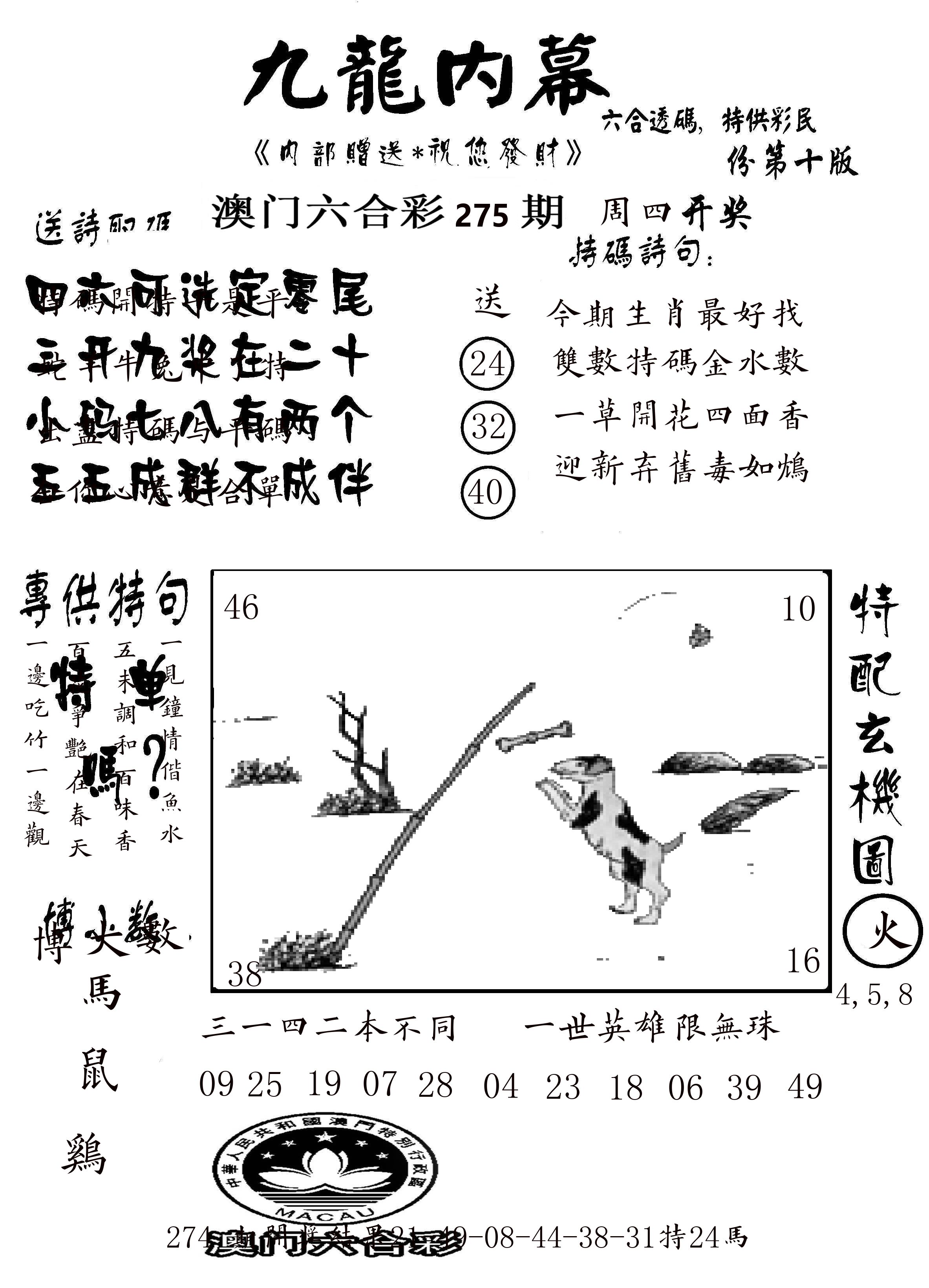 澳门传真2 第275期