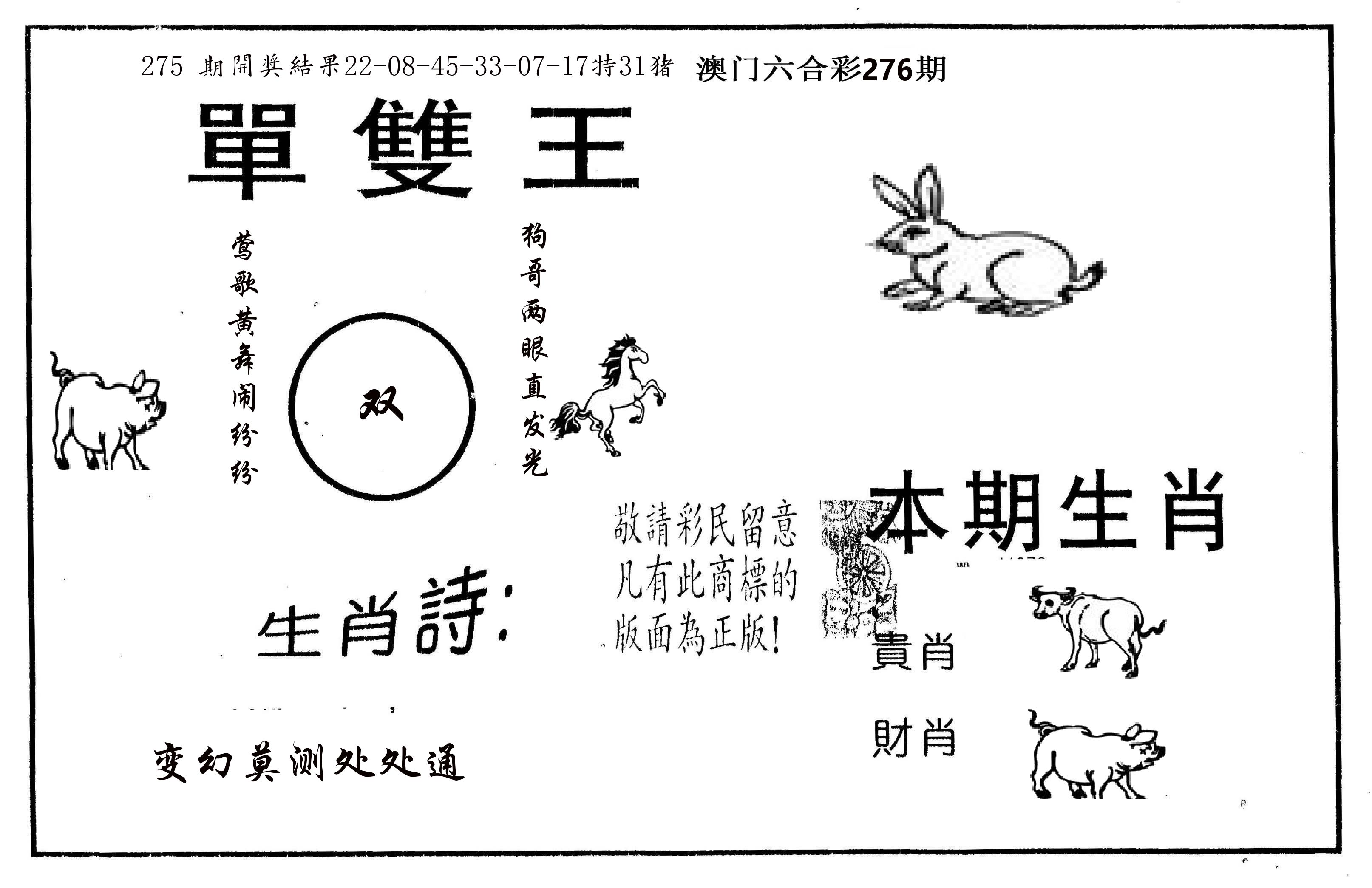 单双王A 第276期