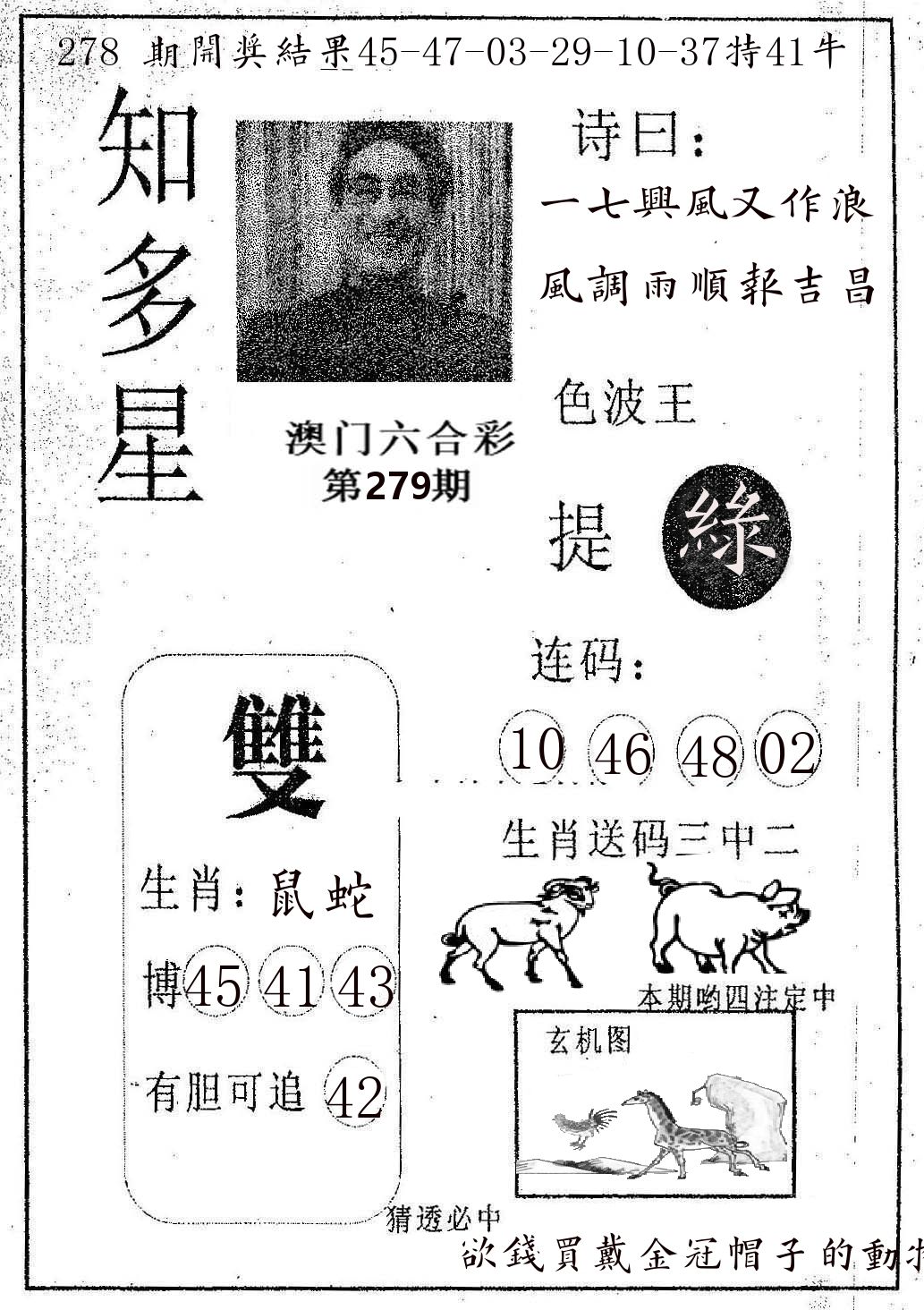 知多星 第279期
