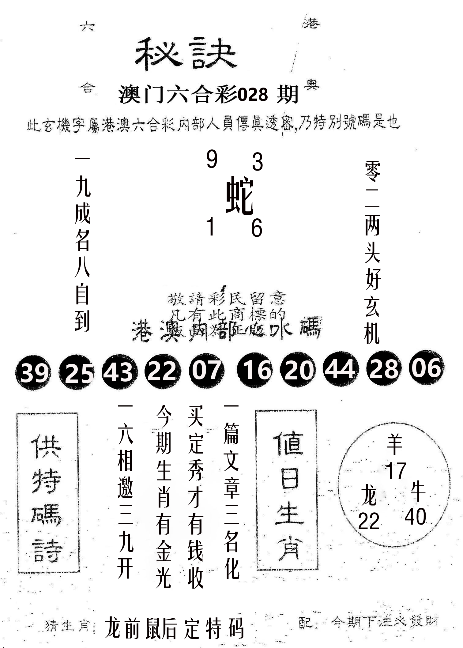 秘决 第28期
