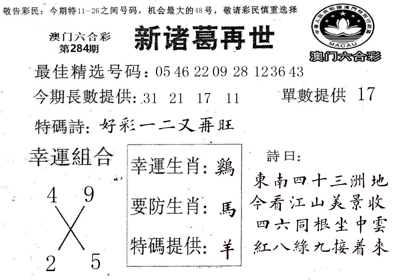 新诸葛 第284期