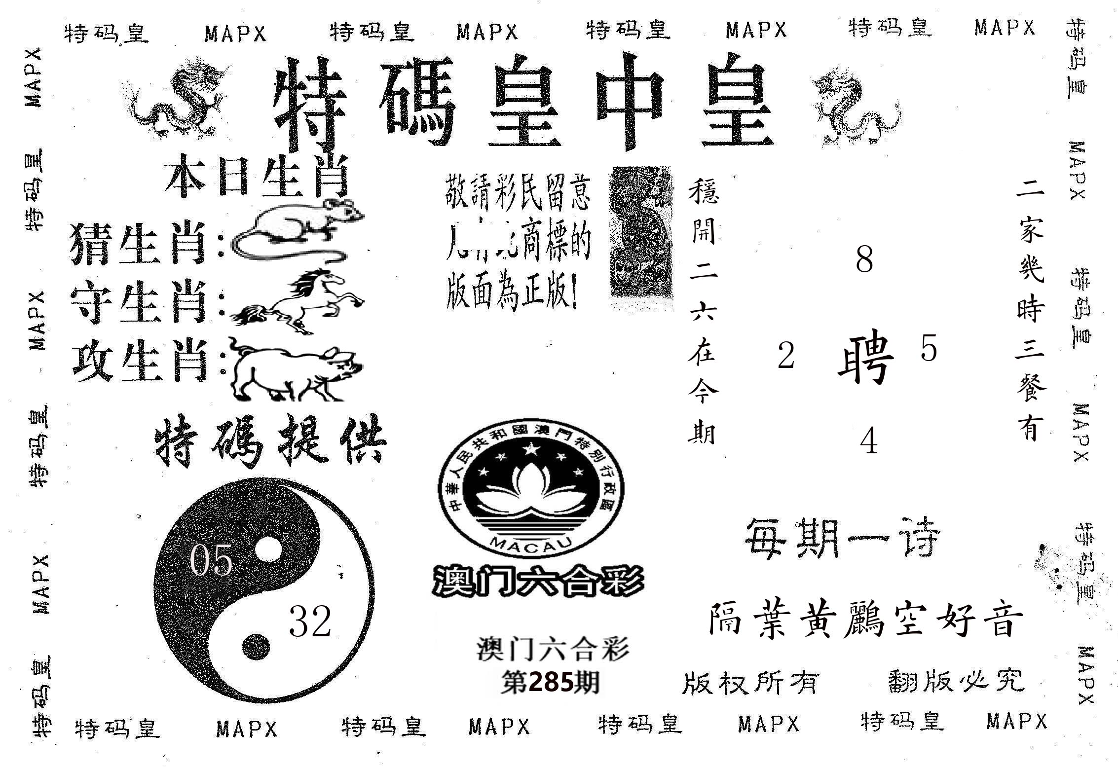 皇中皇B 第285期