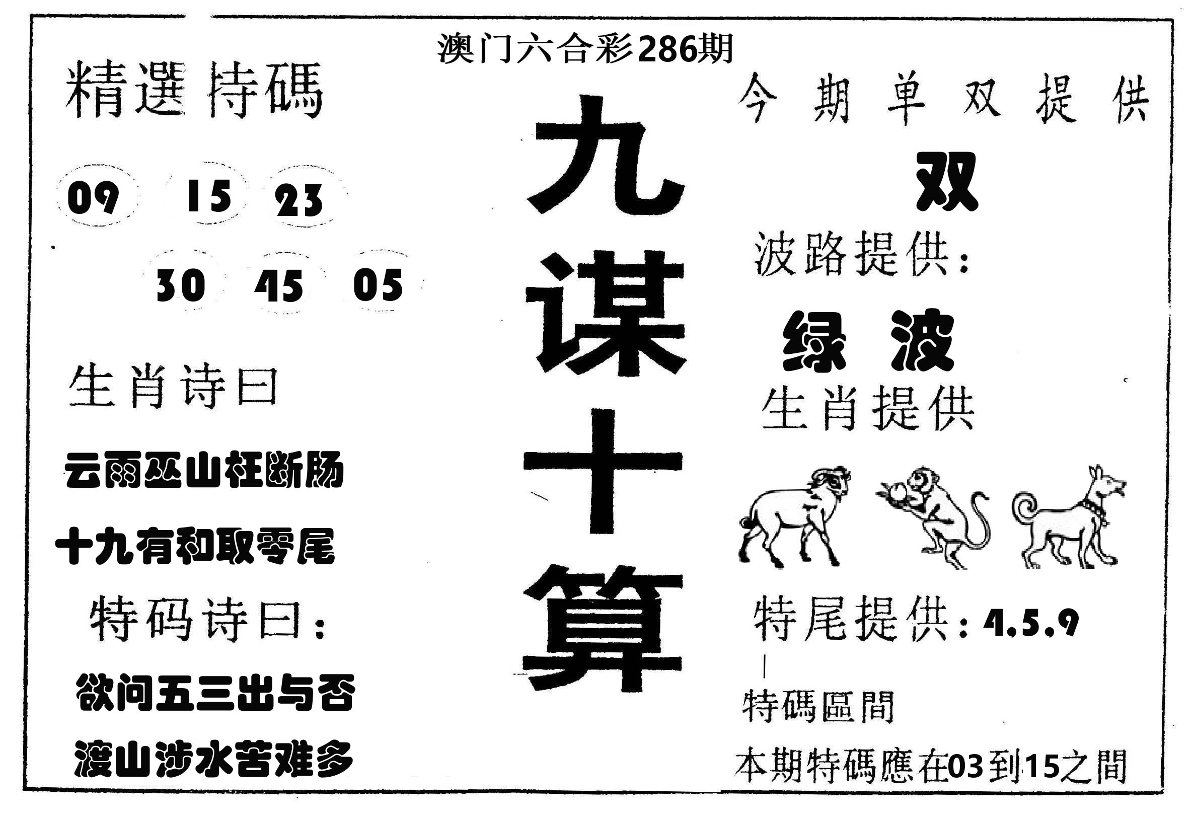 九谋十算 第286期