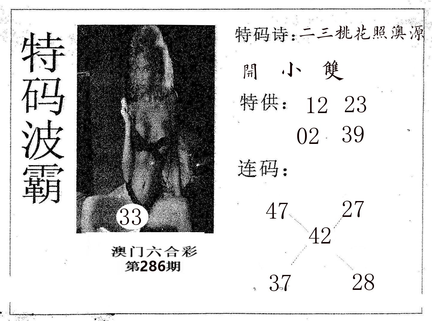 特码波霸 第286期