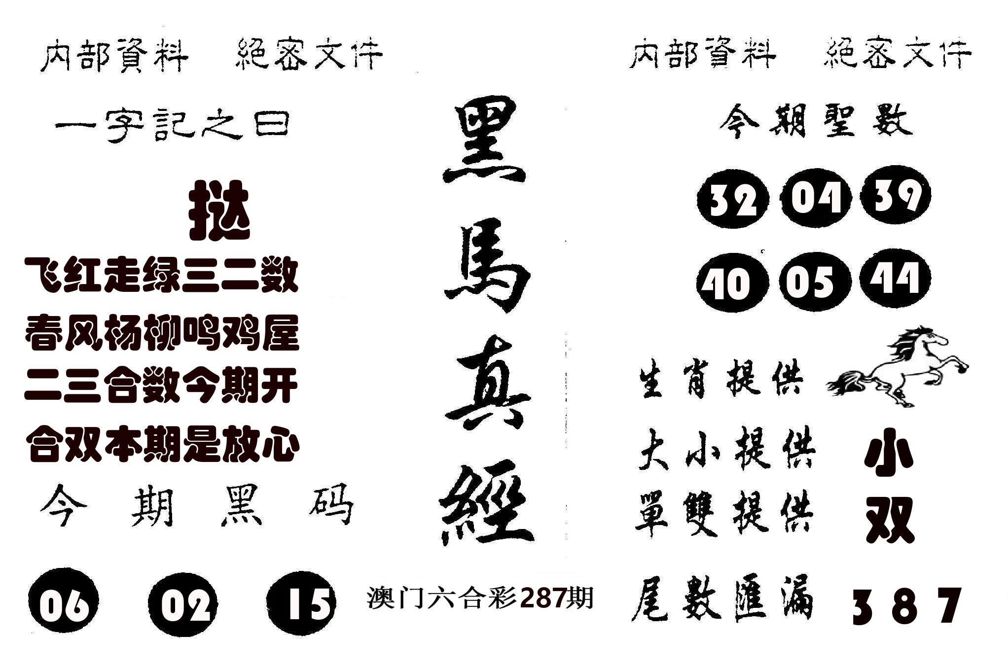 黑马真经 第287期