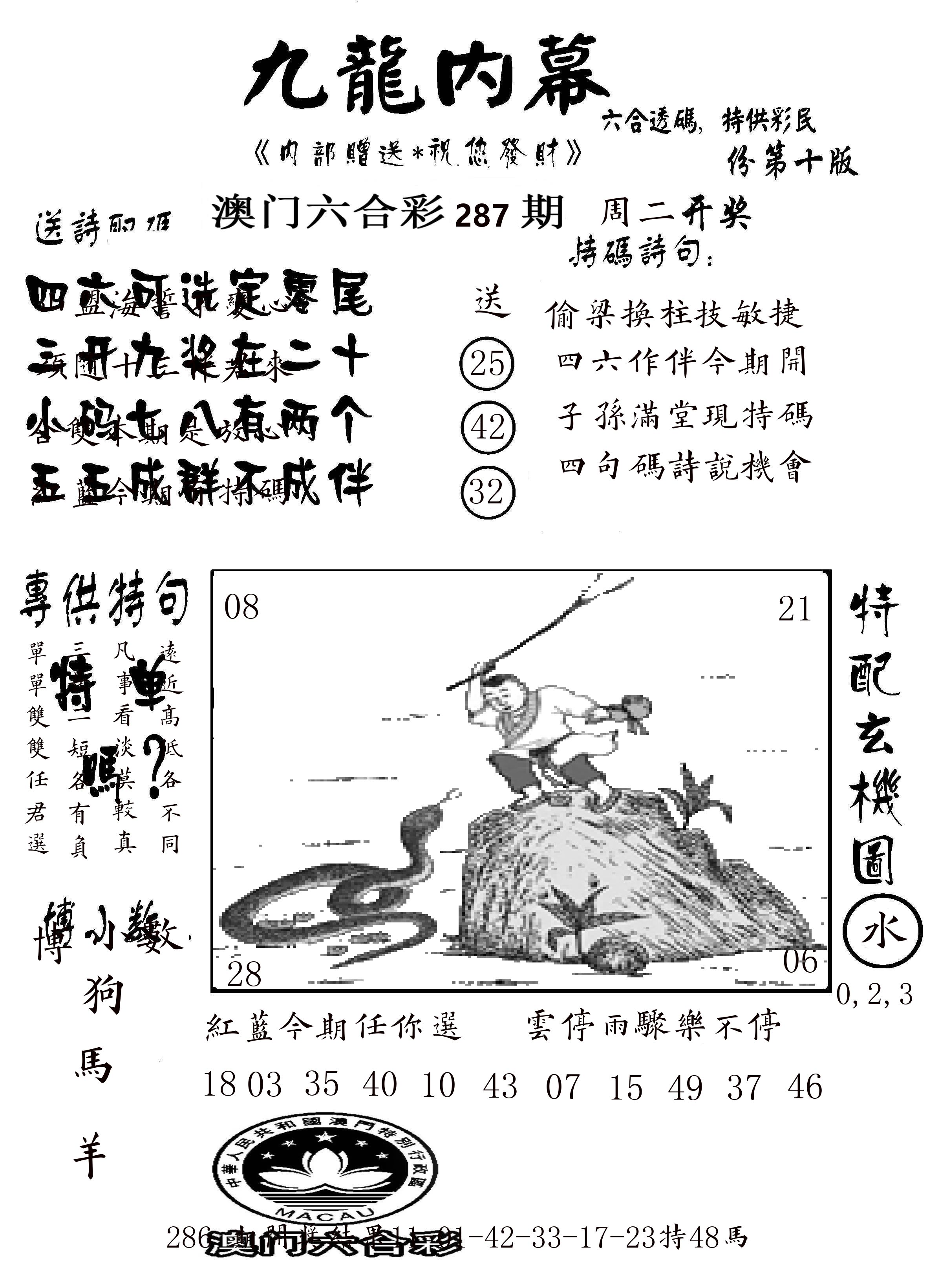 澳门传真2 第287期