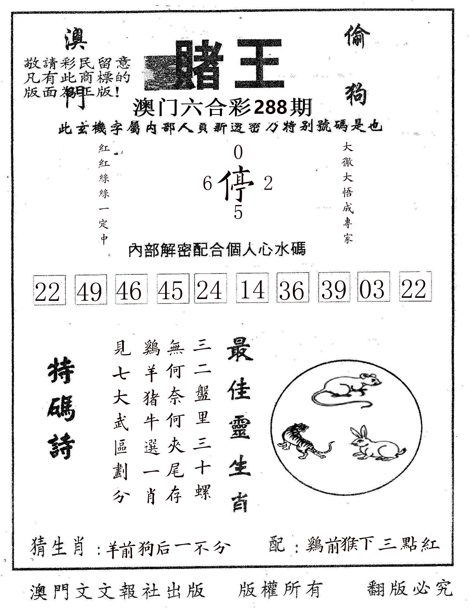 赌王 第288期