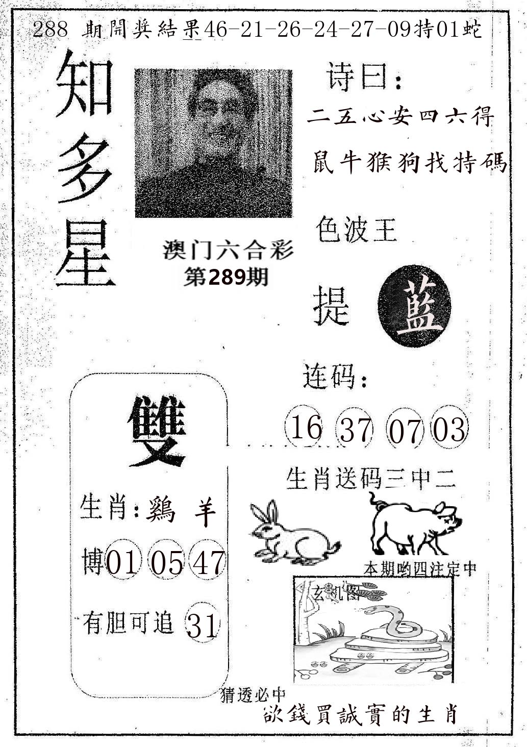 知多星 第289期
