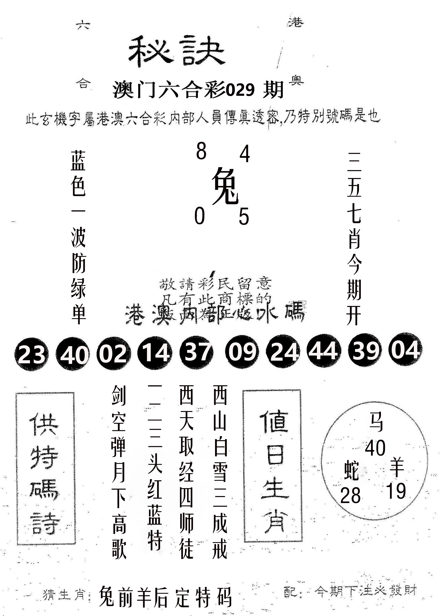 秘决 第29期