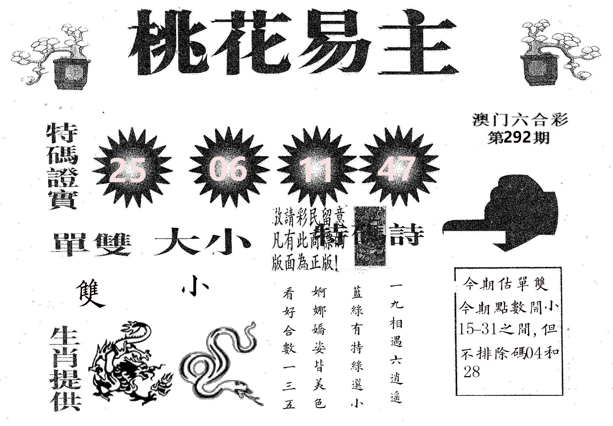 桃花易主 第292期