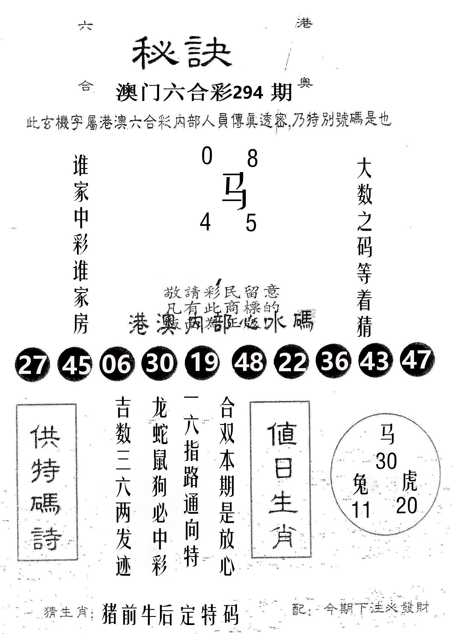 秘决 第294期