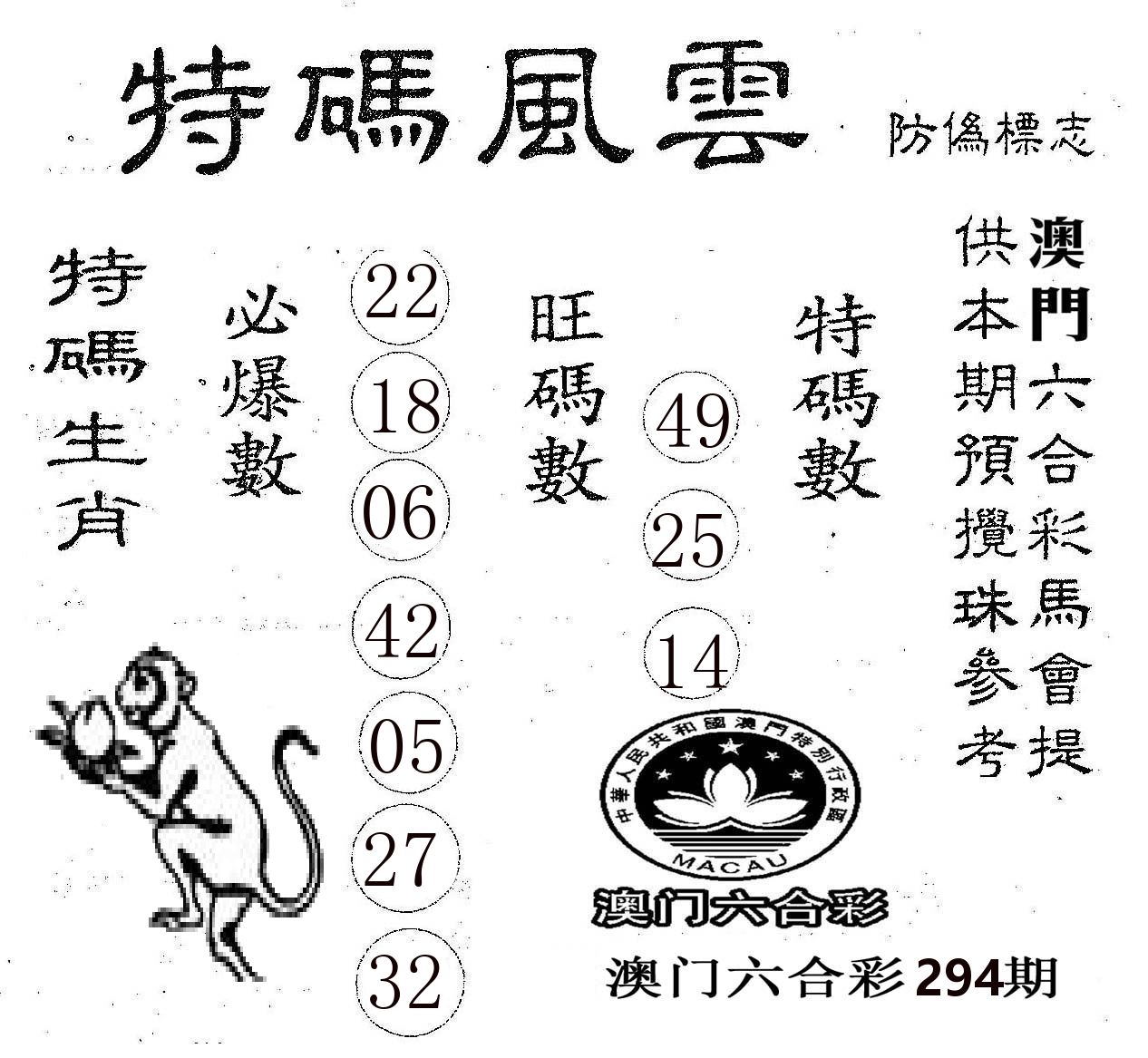 特码风云 第294期