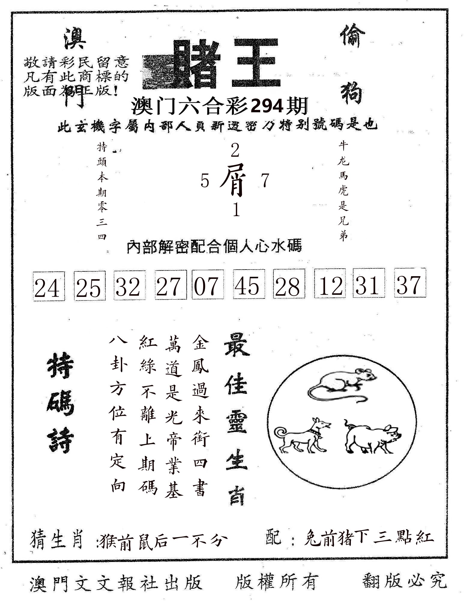 赌王 第294期