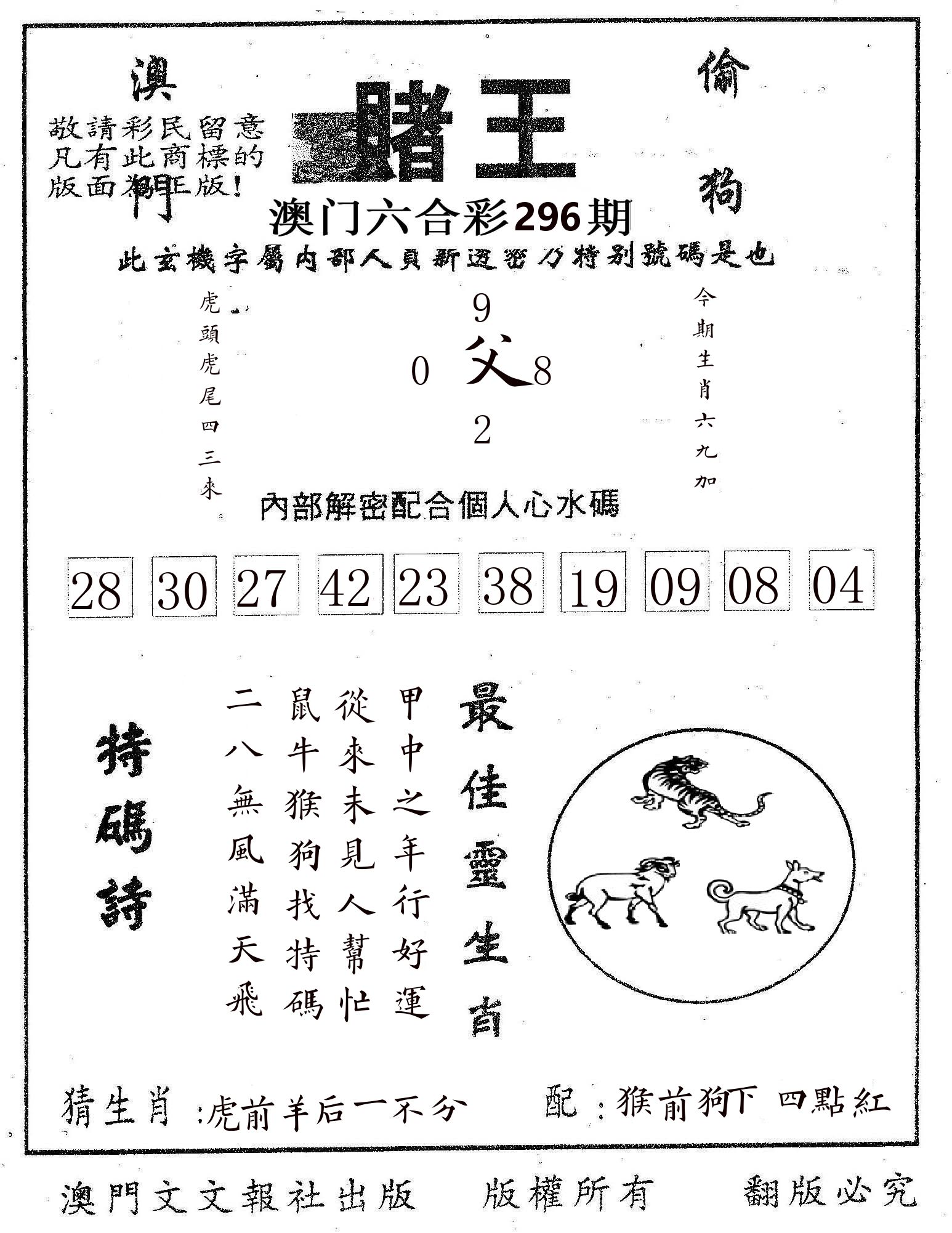 赌王 第296期