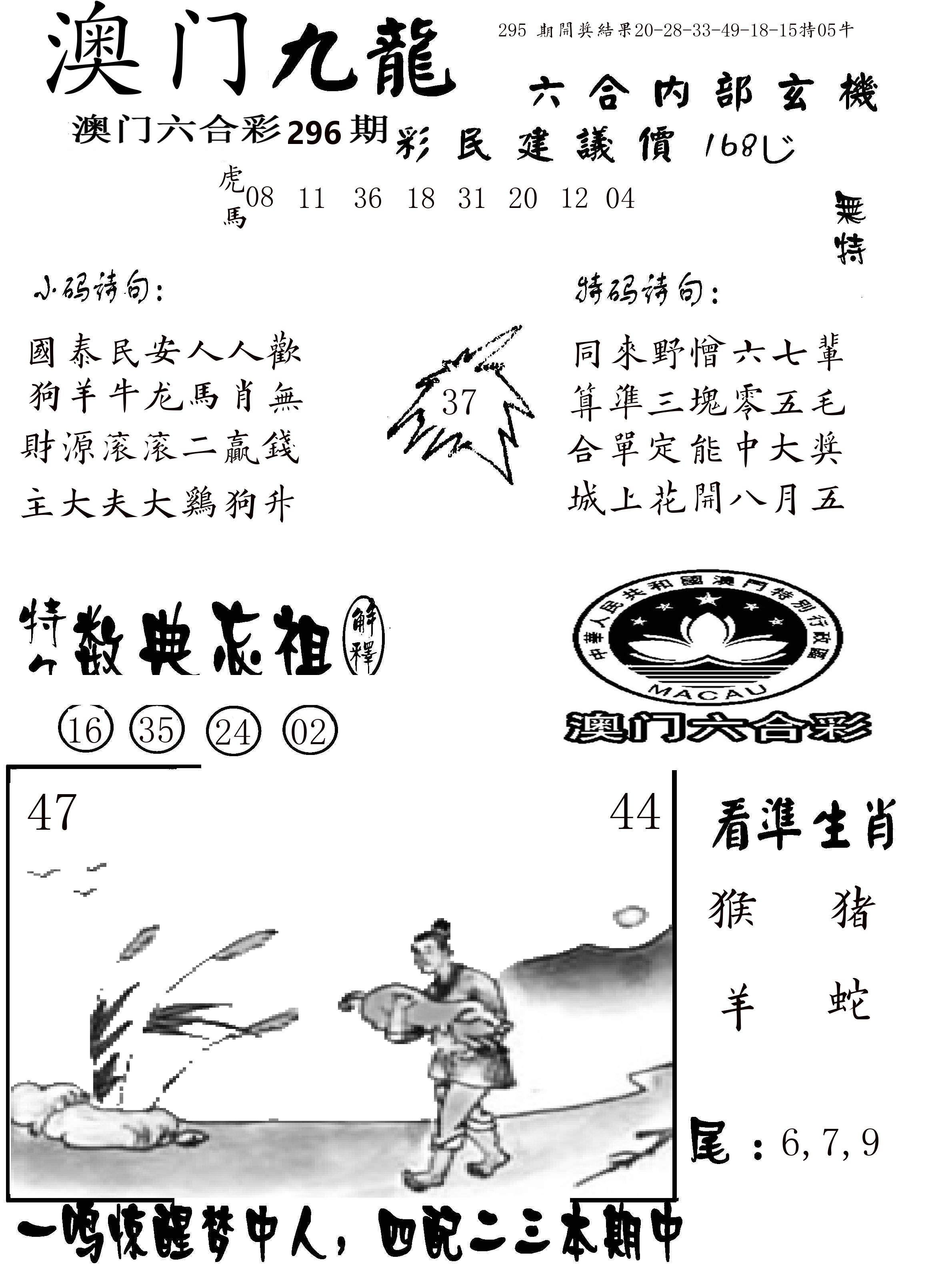 澳门传真1 第296期