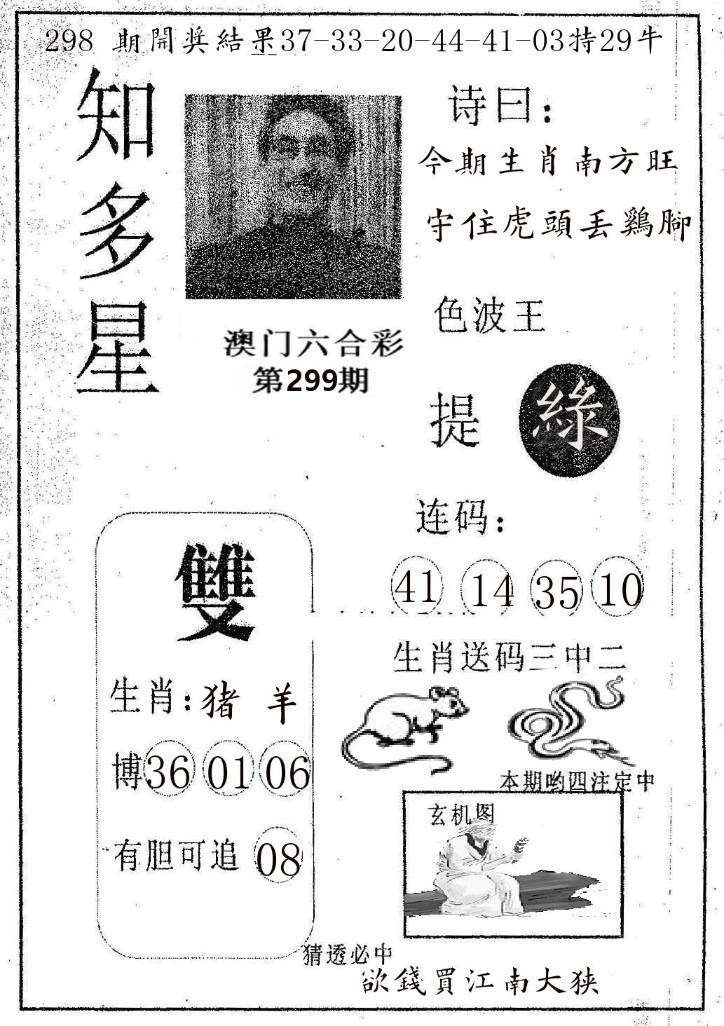 知多星 第299期